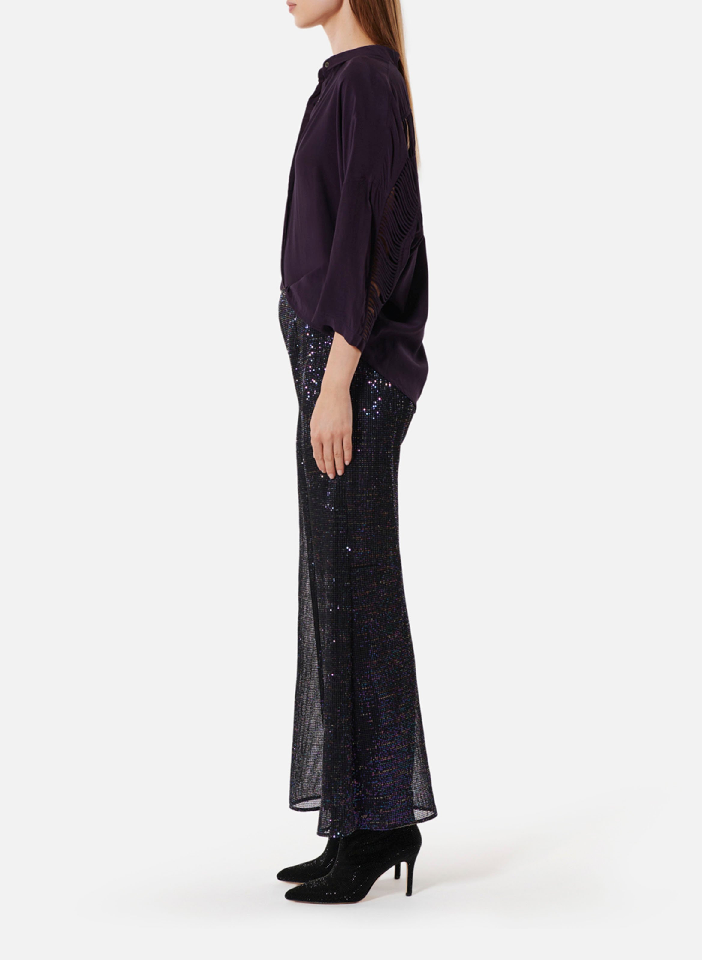 Slim fit broek met pailletten KARMA KOMA Bruin