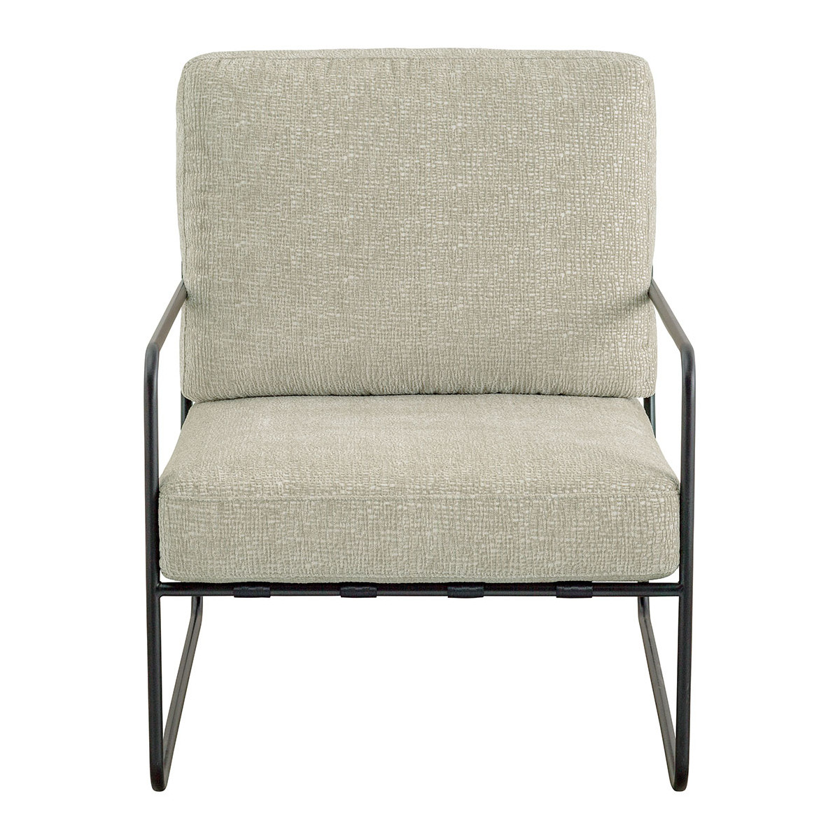 Velvet and metal jacquard fabric armchair BLANC D'IVOIRE Beige
