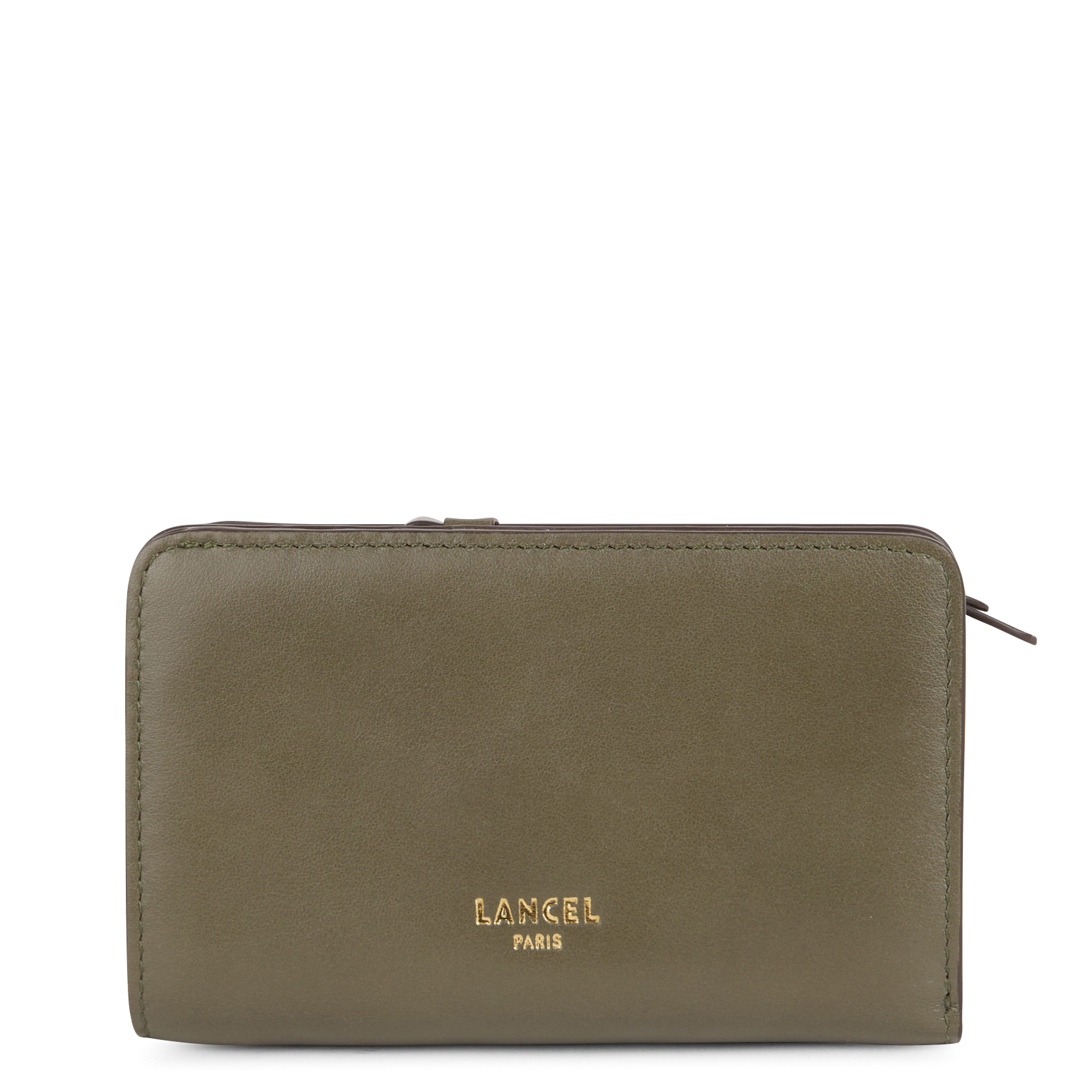 Portefeuille en cuir LANCEL Kaki
