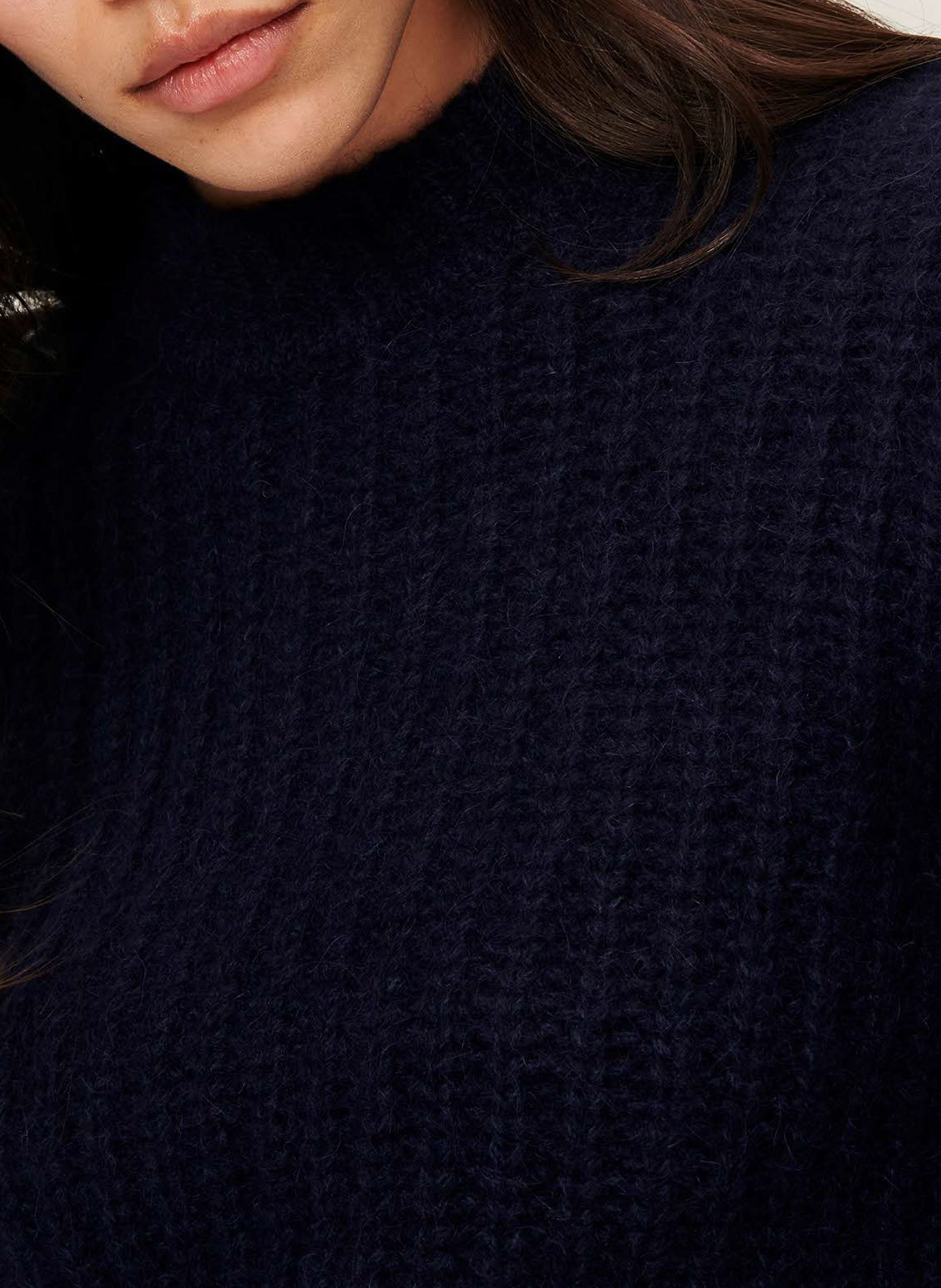 Pull droit col montant  SESSUN Bleu