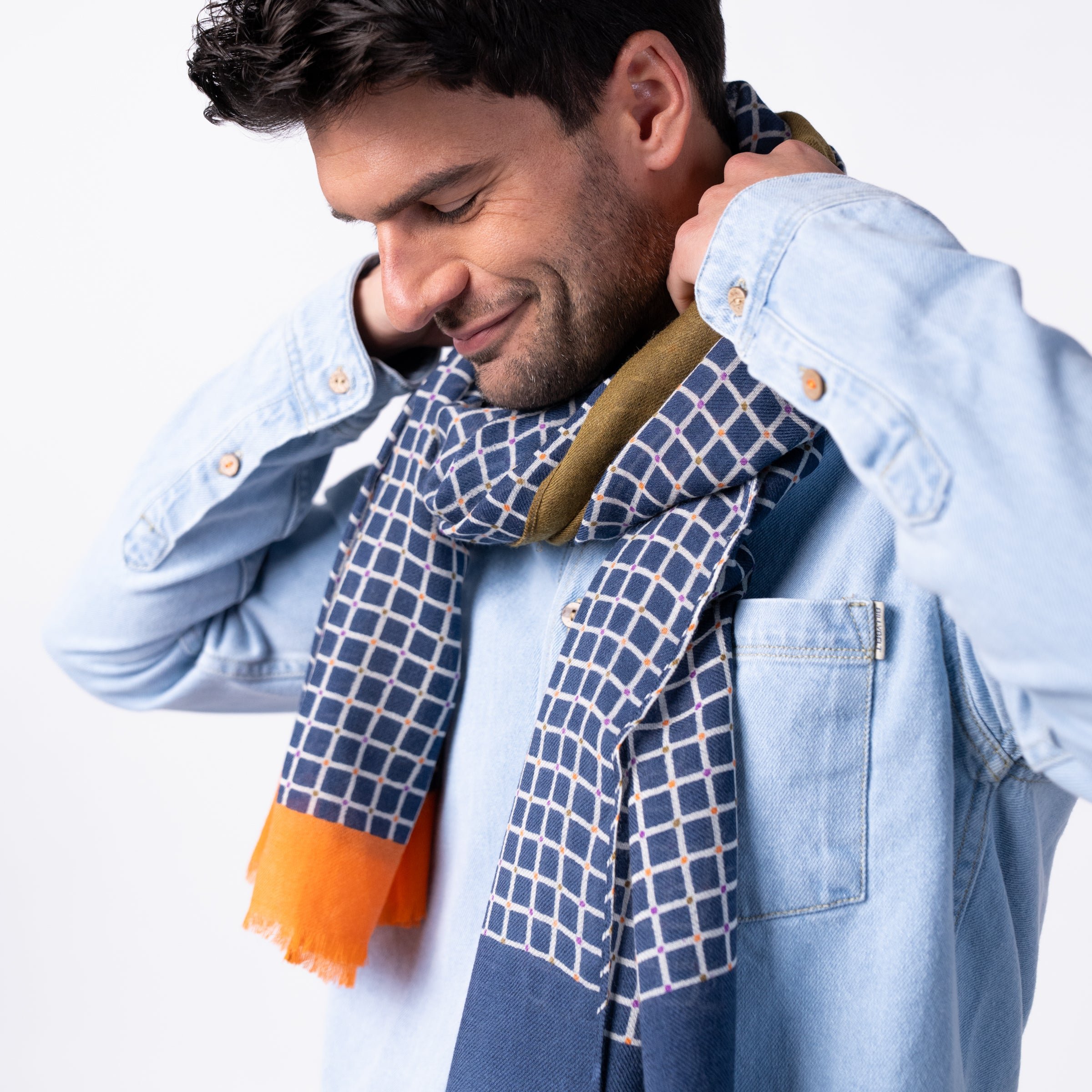 Floaty wool scarf BILLYBELT Blue