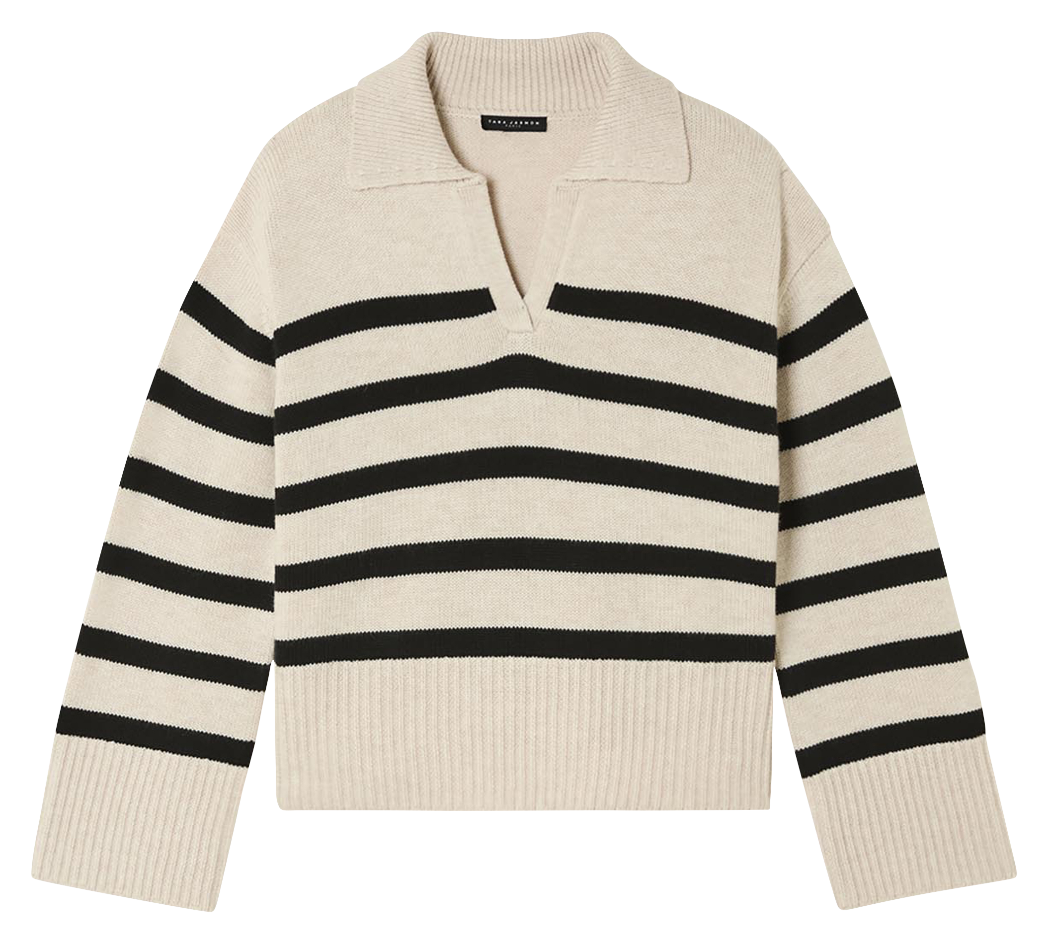 Pull col V  TARA JARMON Beige