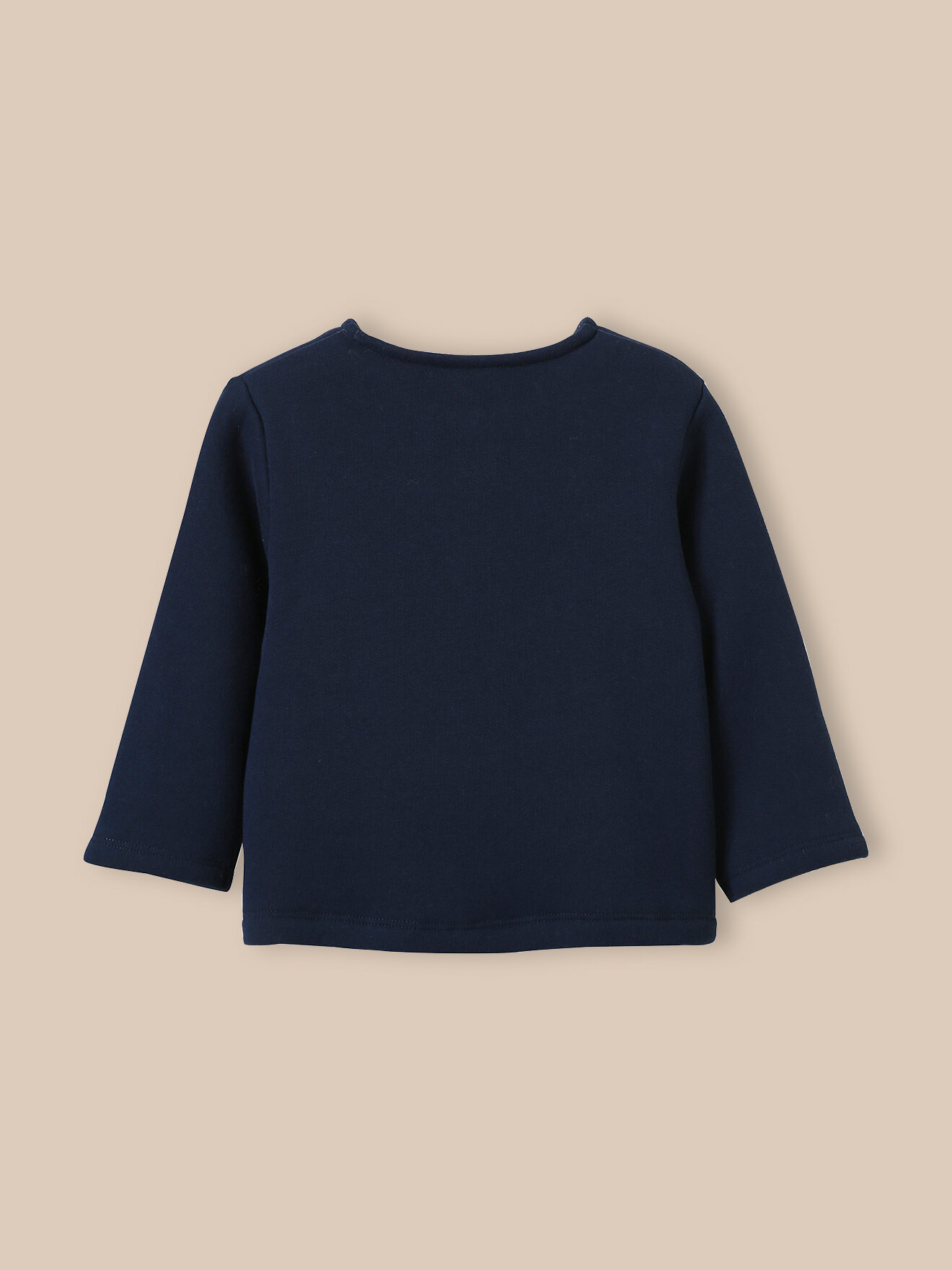 Organic cotton sweatshirt fabric cardigan CYRILLUS Beige