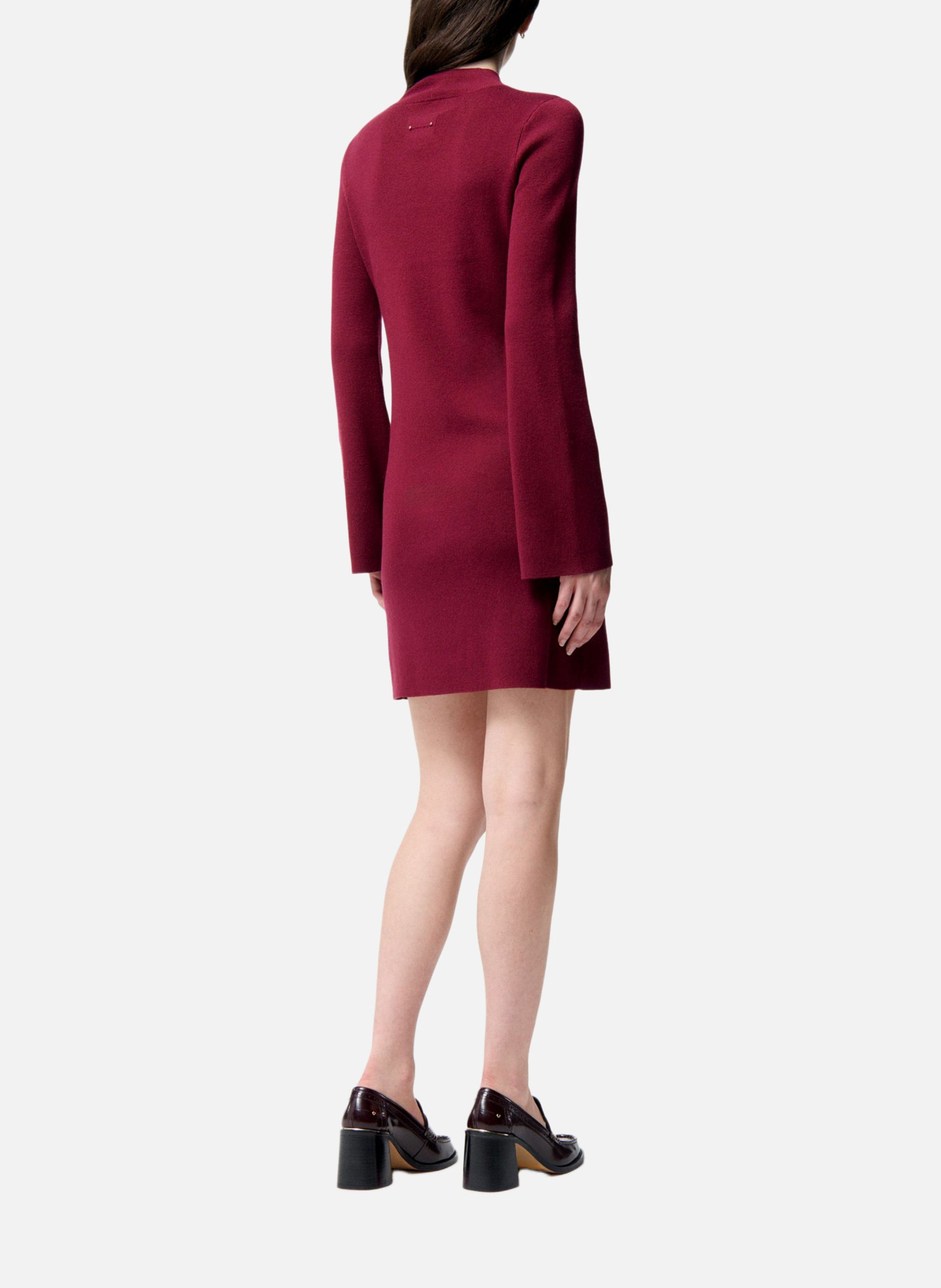 Robe courte col rond en laine mélangée VANESSA BRUNO Rouge