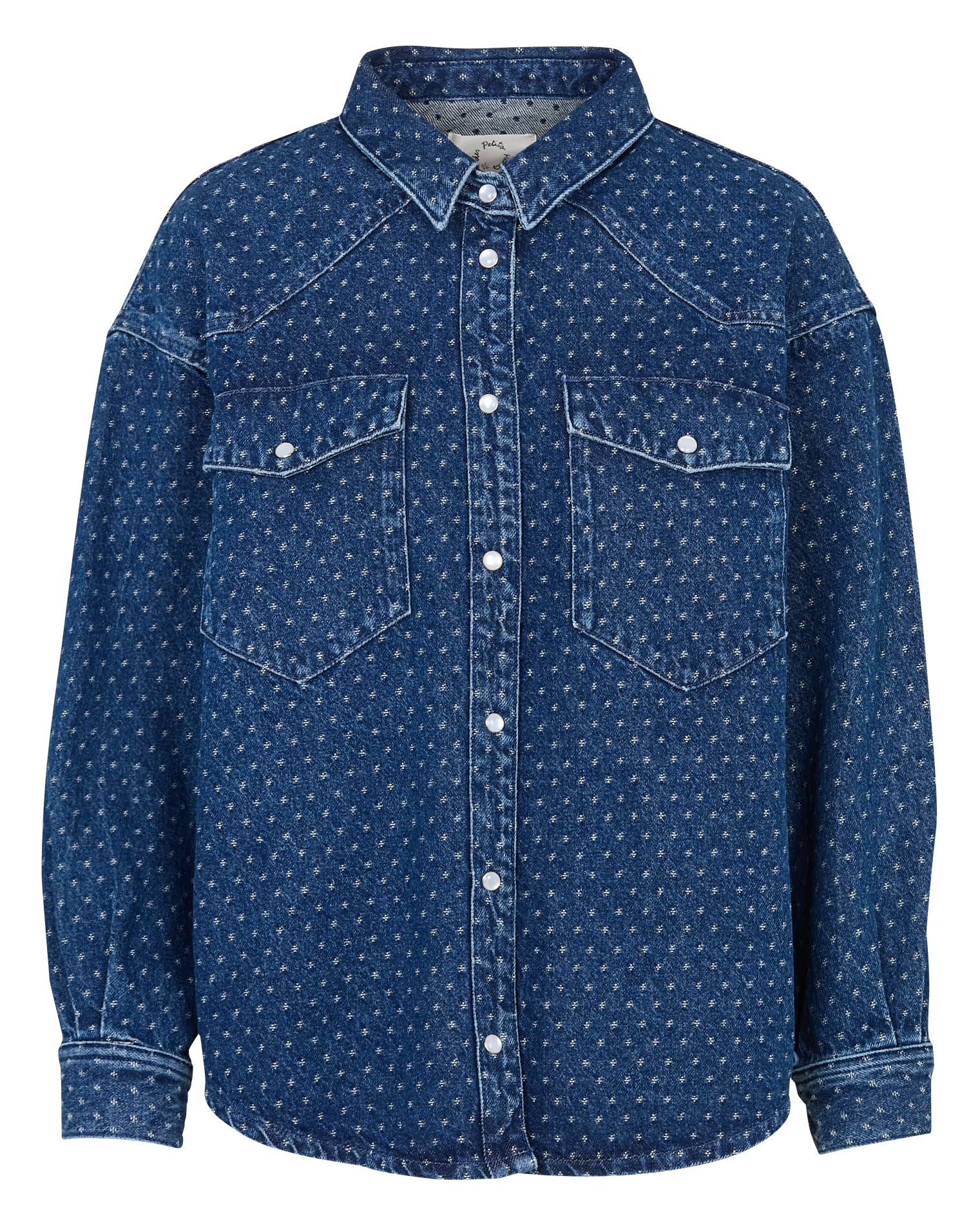 Chemise col classique en denim DES PETITS HAUTS Bleu