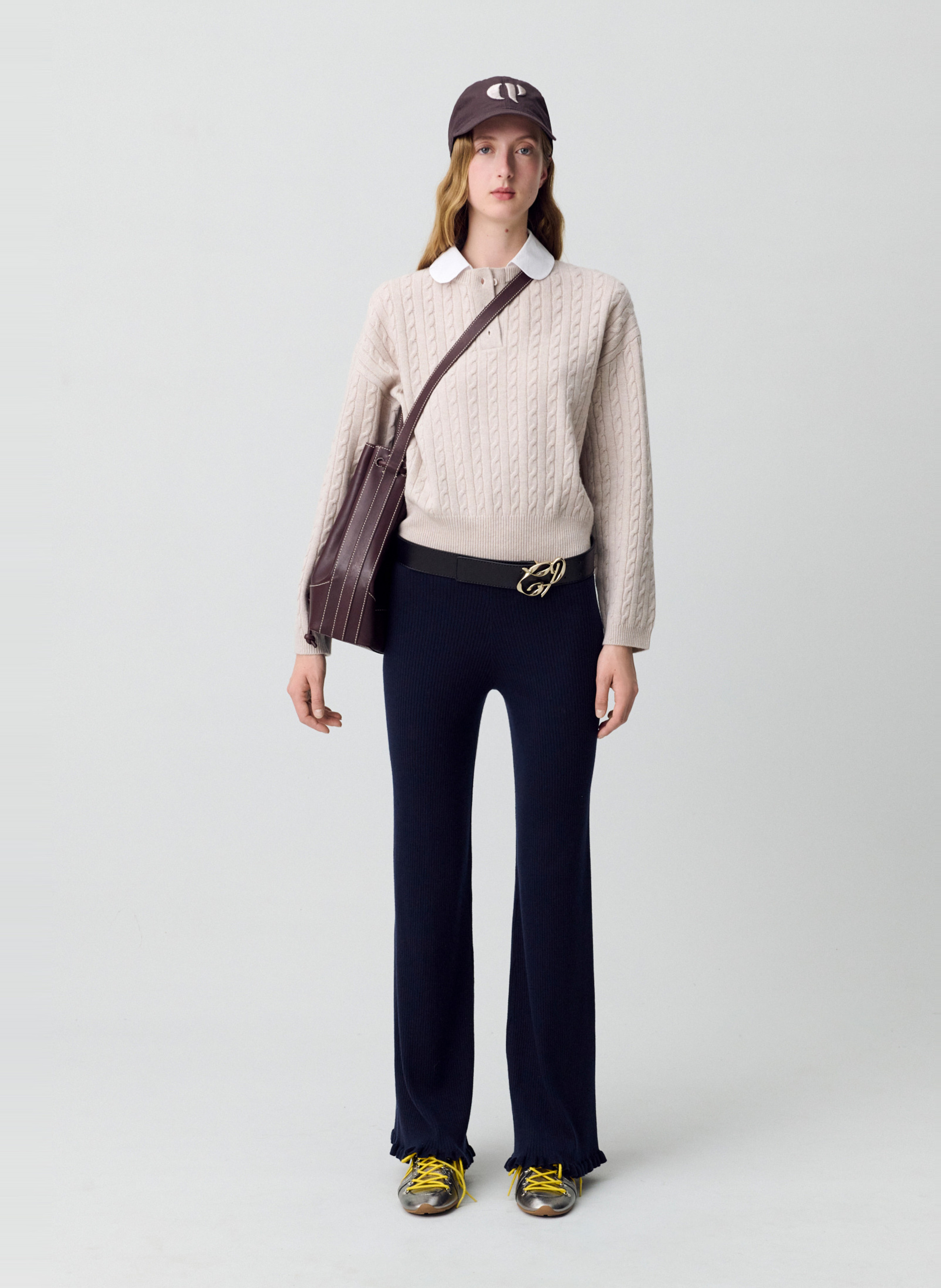 Pull col claudine en laine mélangée CLAUDIE PIERLOT Beige