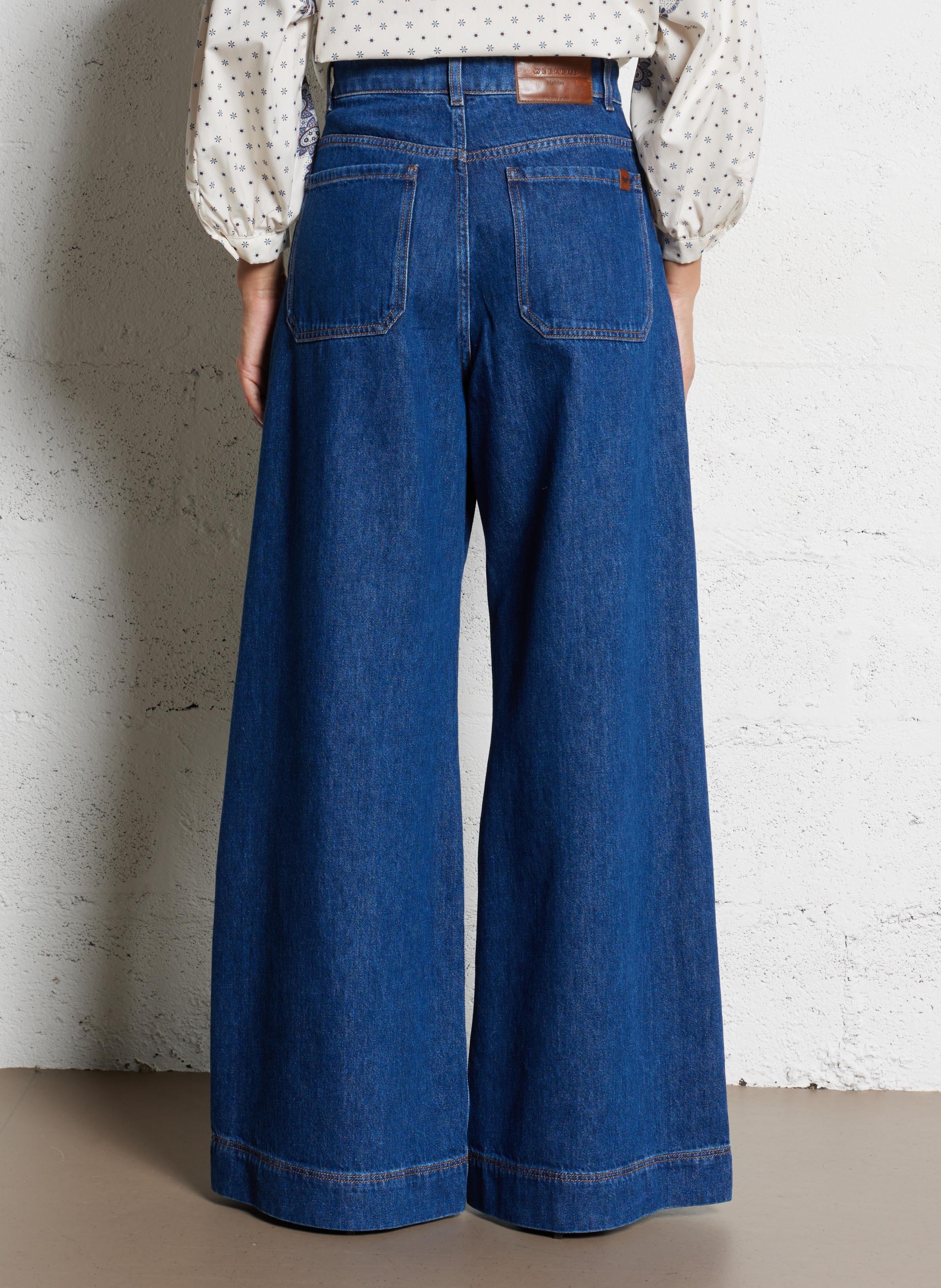 Jean flare taille haute en coton MAX MARA WEEK END Bleu