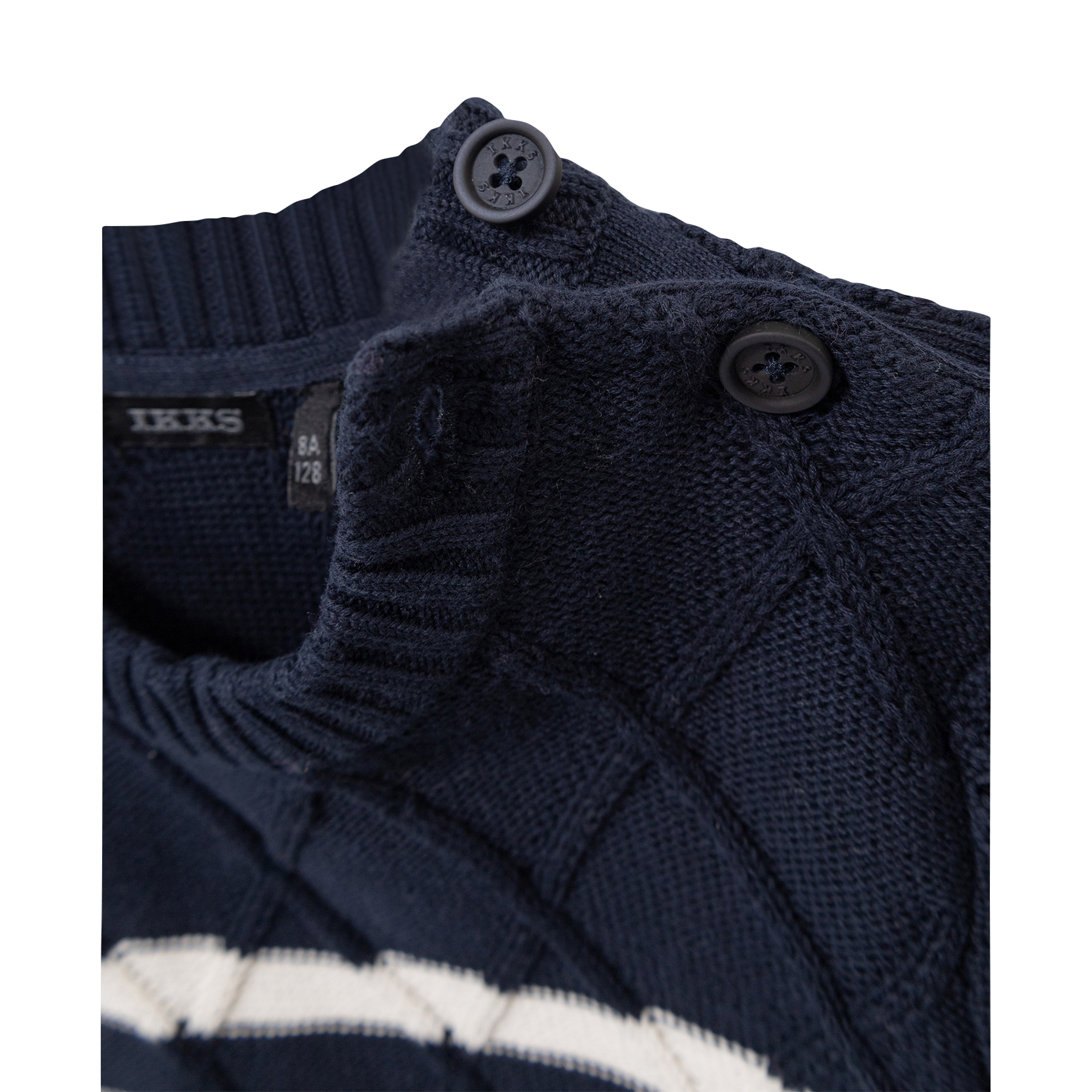 Gerader Rundhals-Pullover aus Baumwolle IKKS JUNIOR Blau