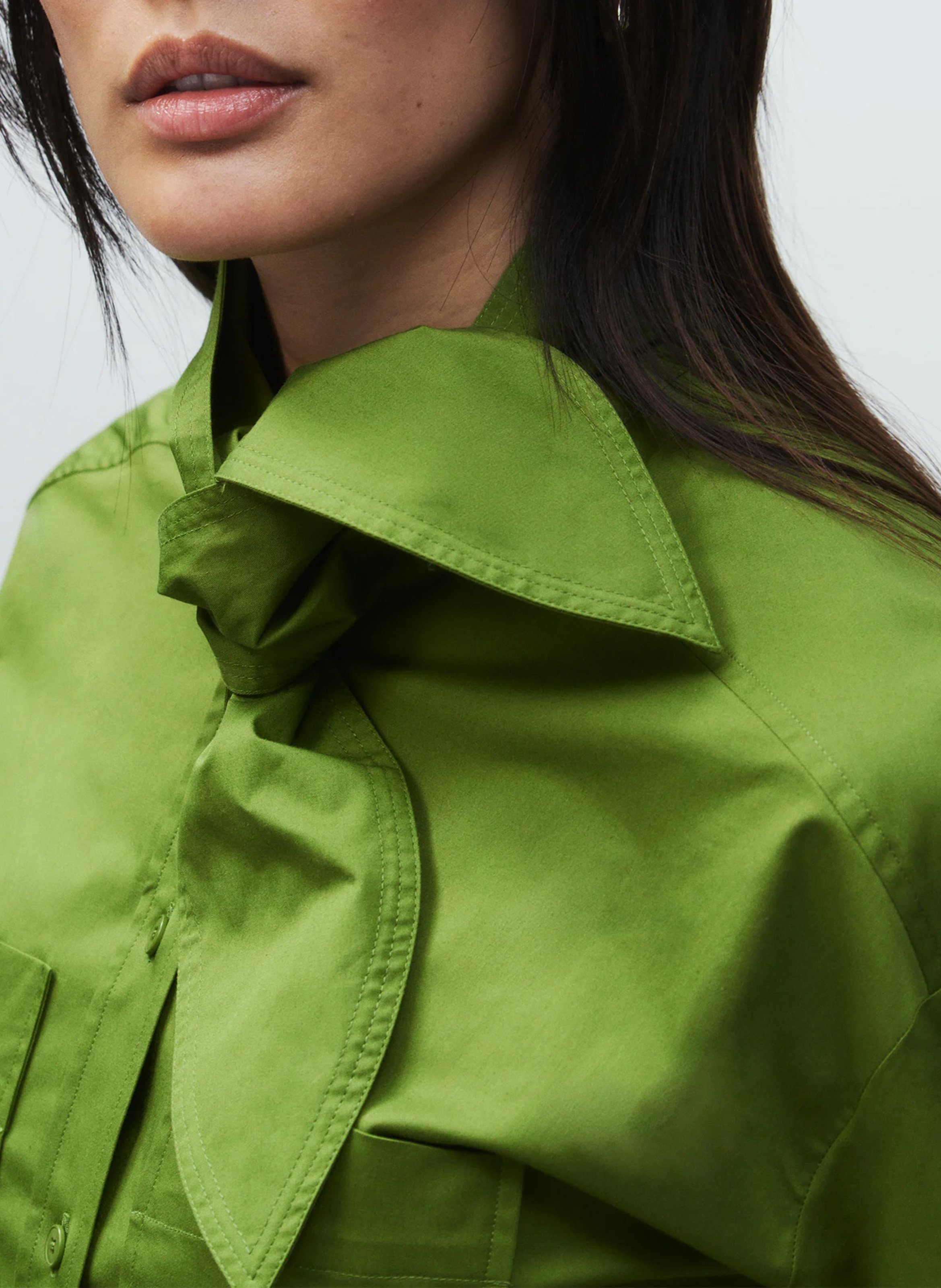 Straight organic cotton shirt CLOSED Green