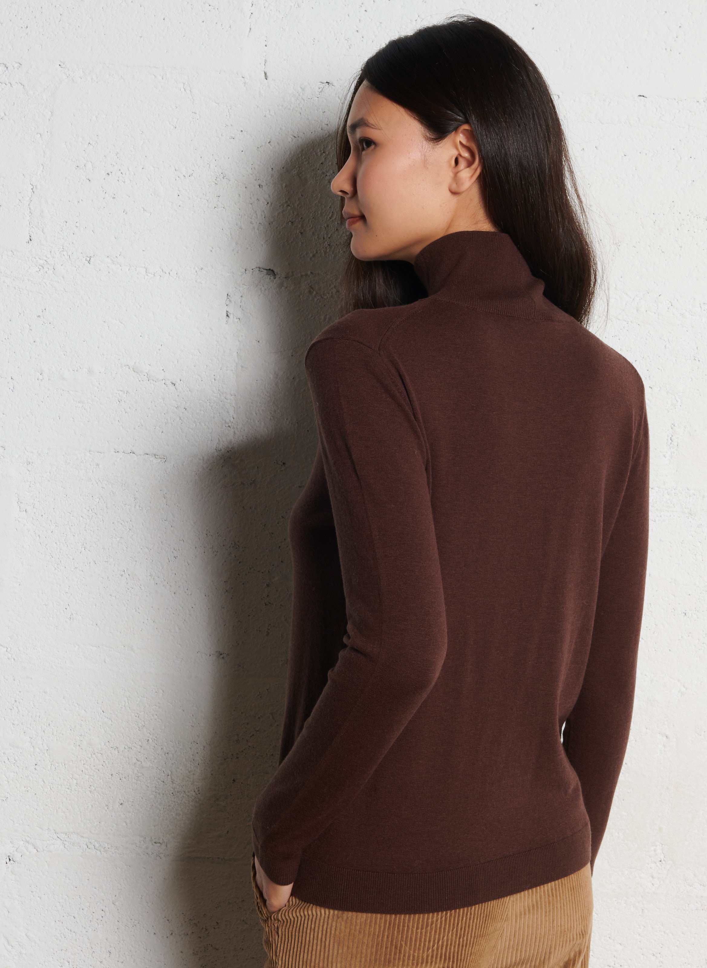 Pull droit col montant MAX MARA WEEK END Marron