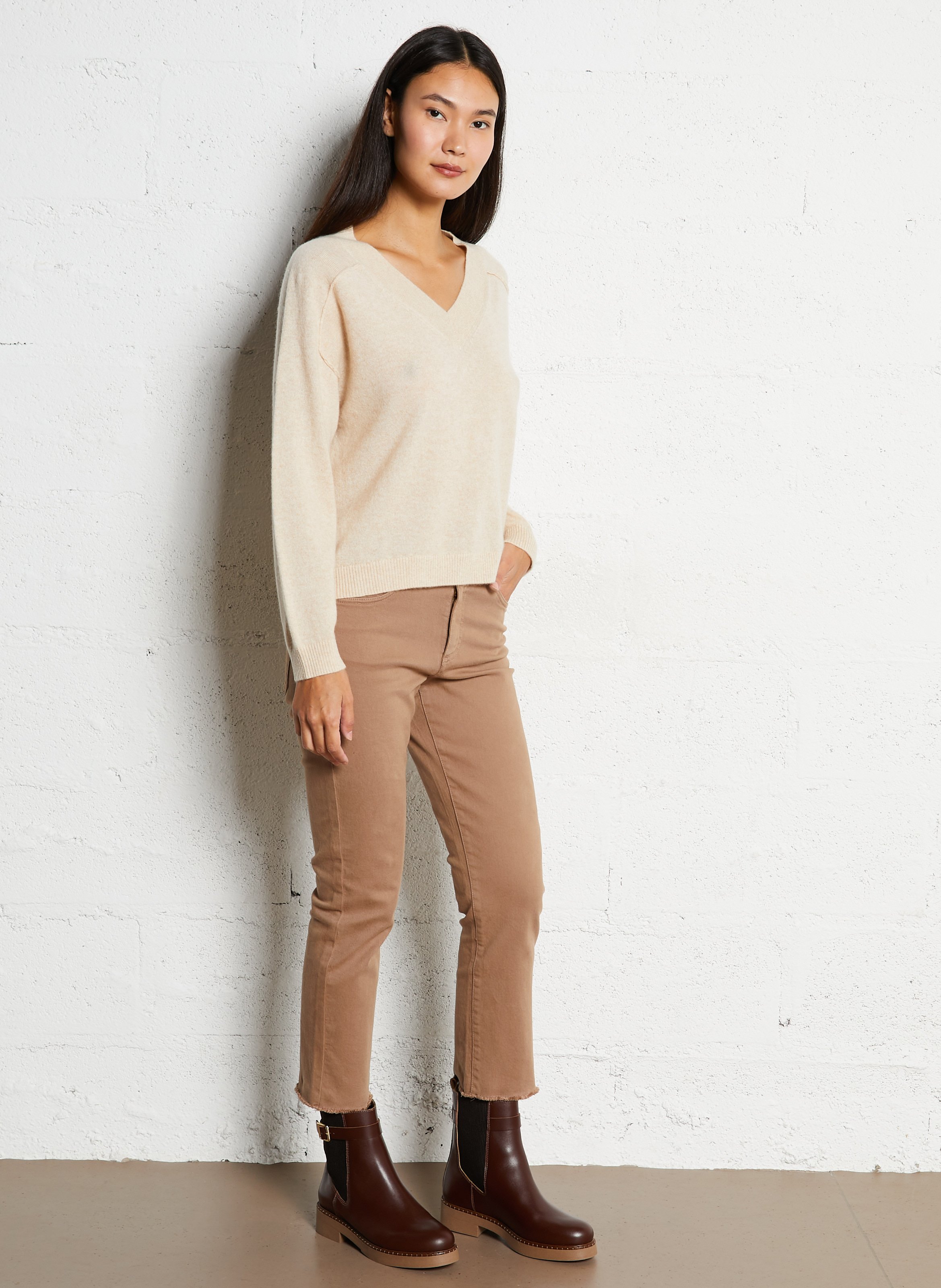 Pull oversize en cachemire MAISON 123 Blanc