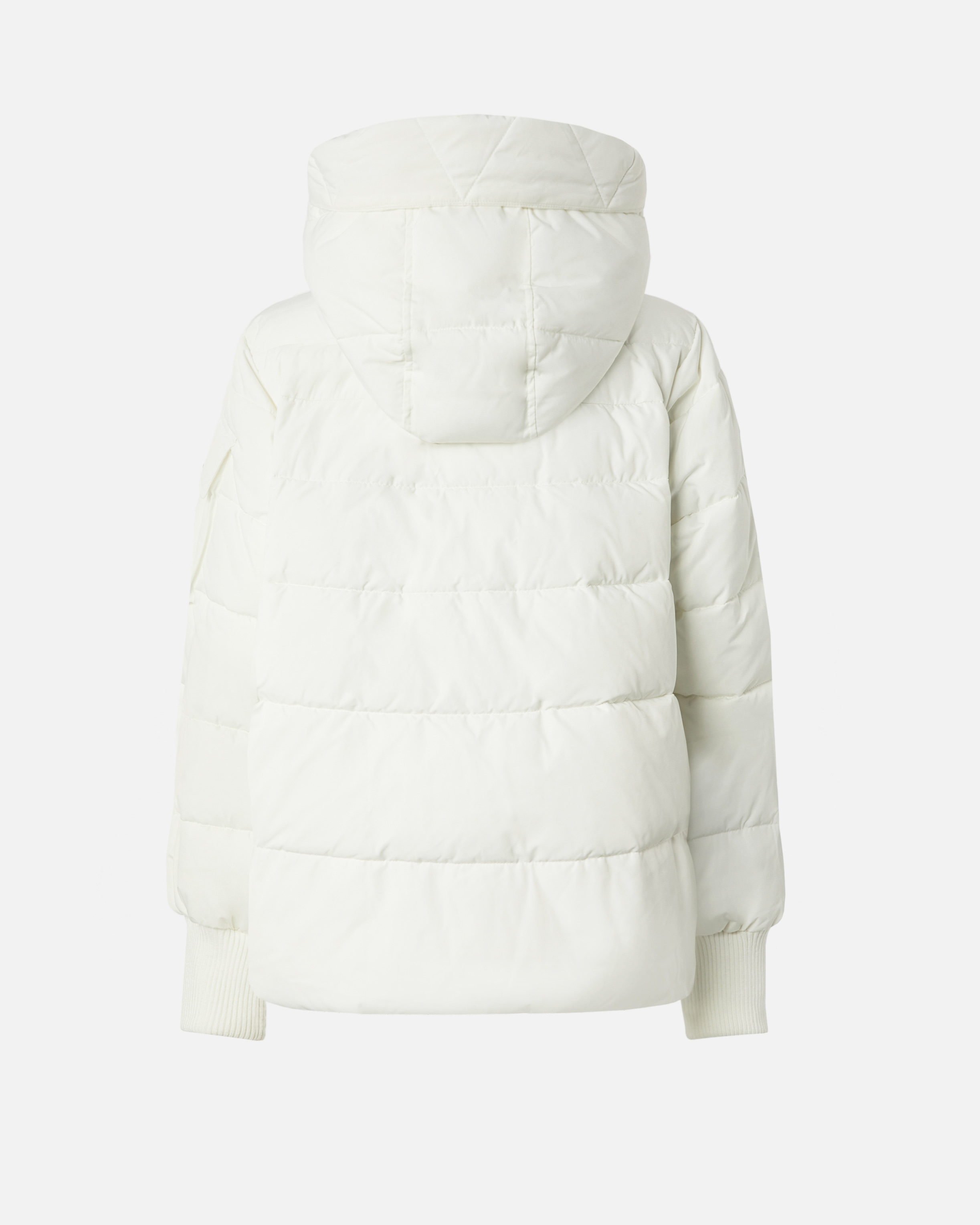 Hooded puffer jacket in technical fabric PINKO White