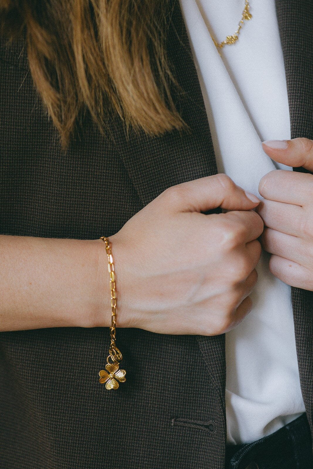 Maxi golden clover bracelet in fine gold MONSIEUR SIMONE Golden