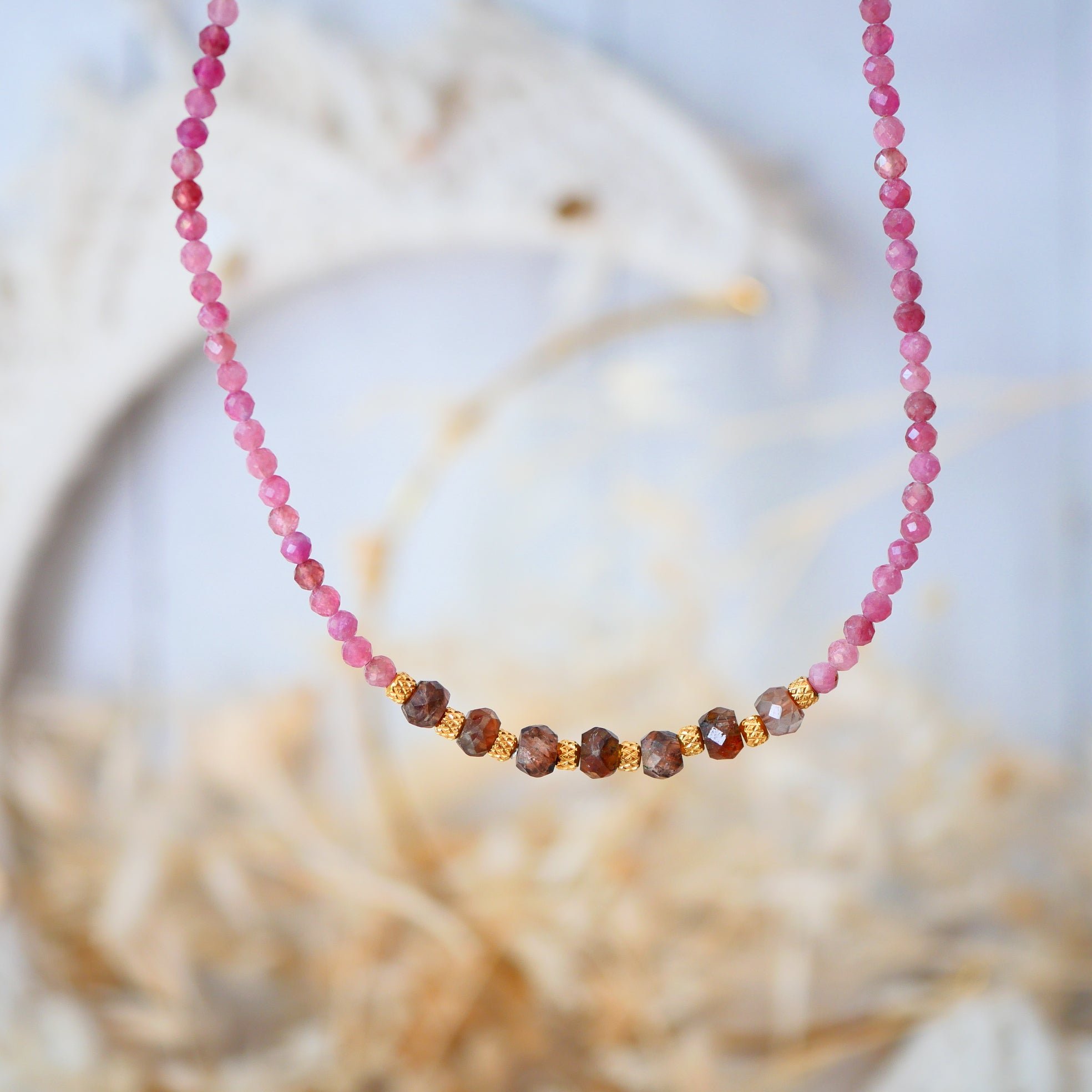 Tourmaline necklace GINANDGER Pink
