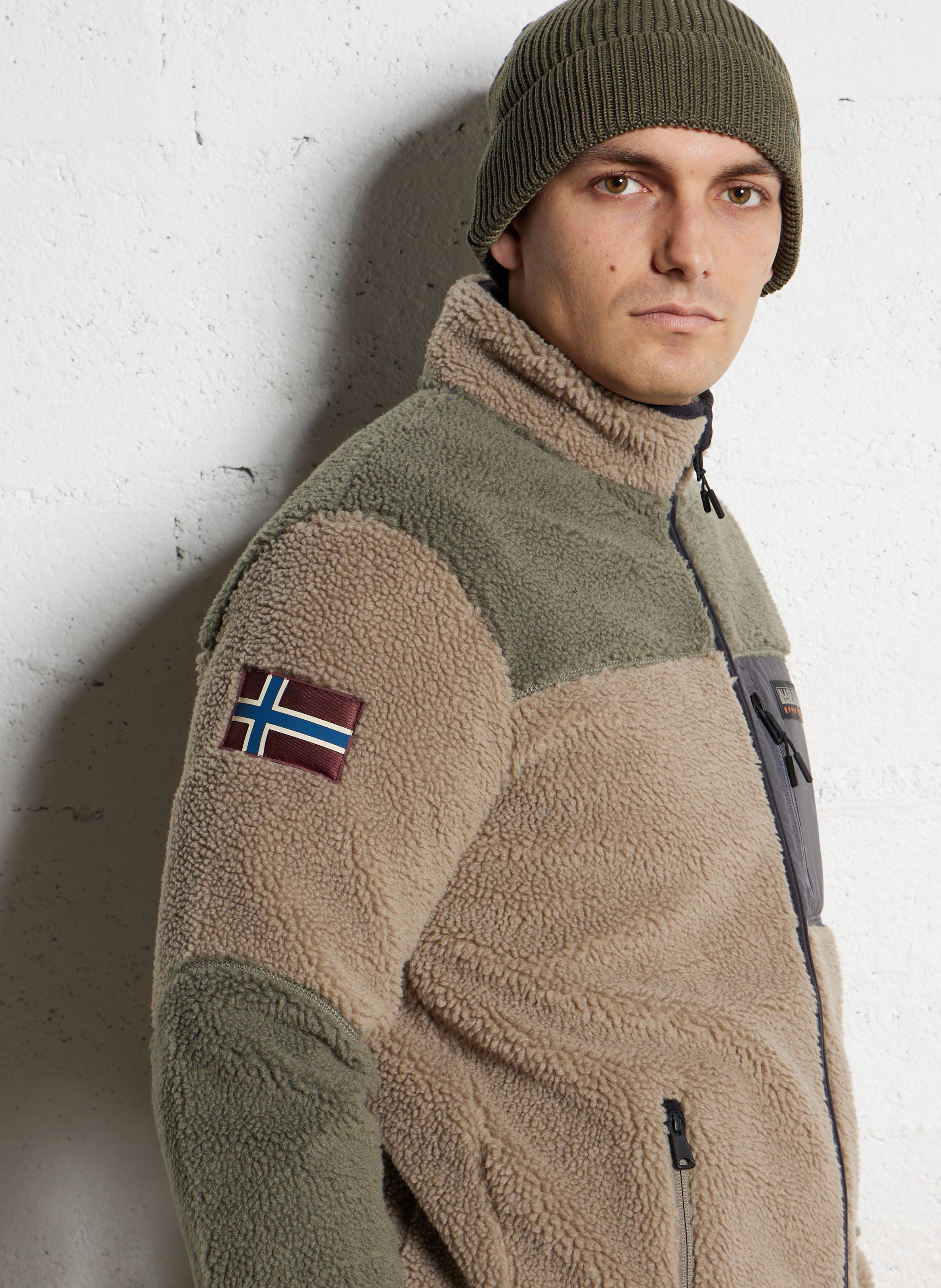 Rechte fleece met opstaande kraag NAPAPIJRI Beige