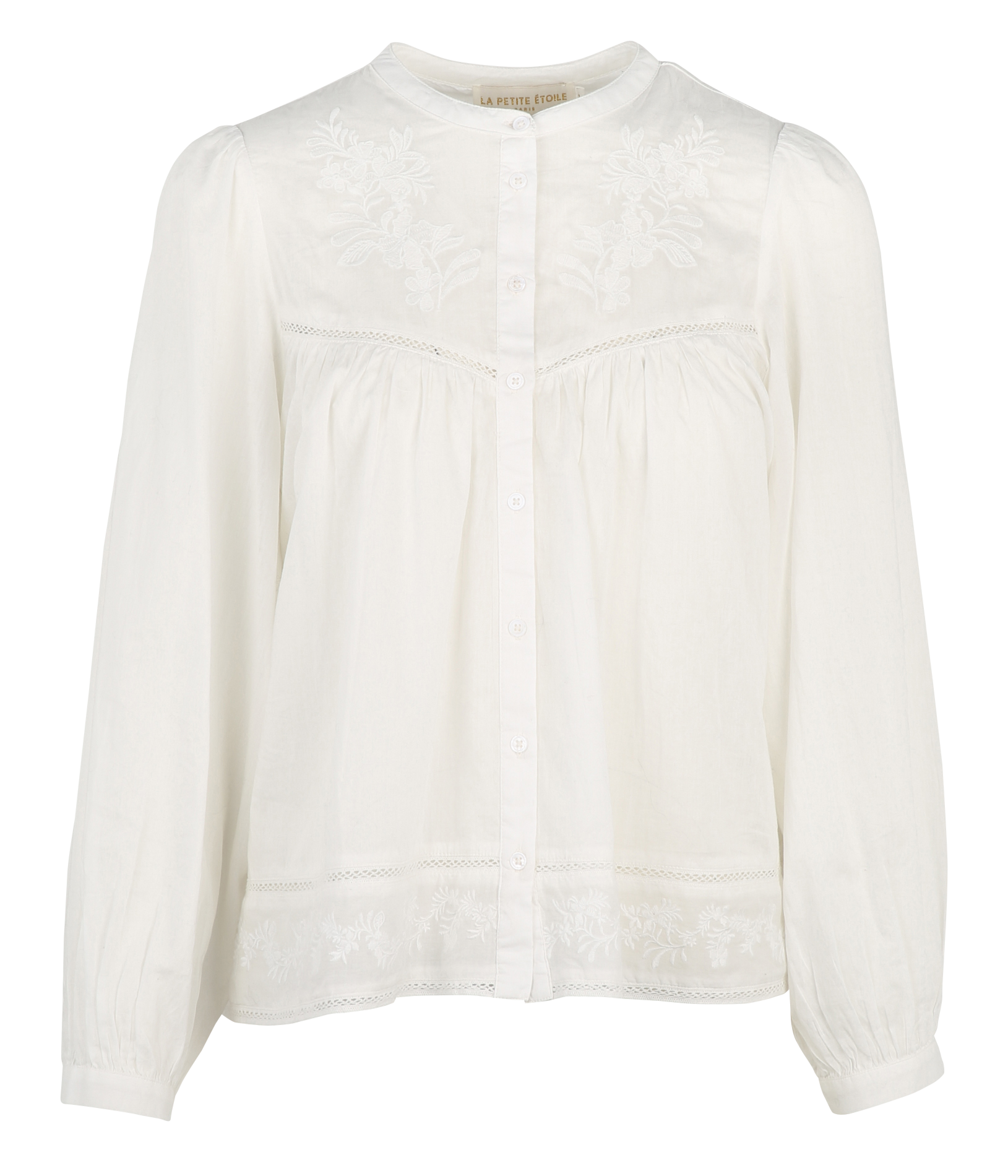 Chemise ample col mao en coton LA PETITE ETOILE Beige