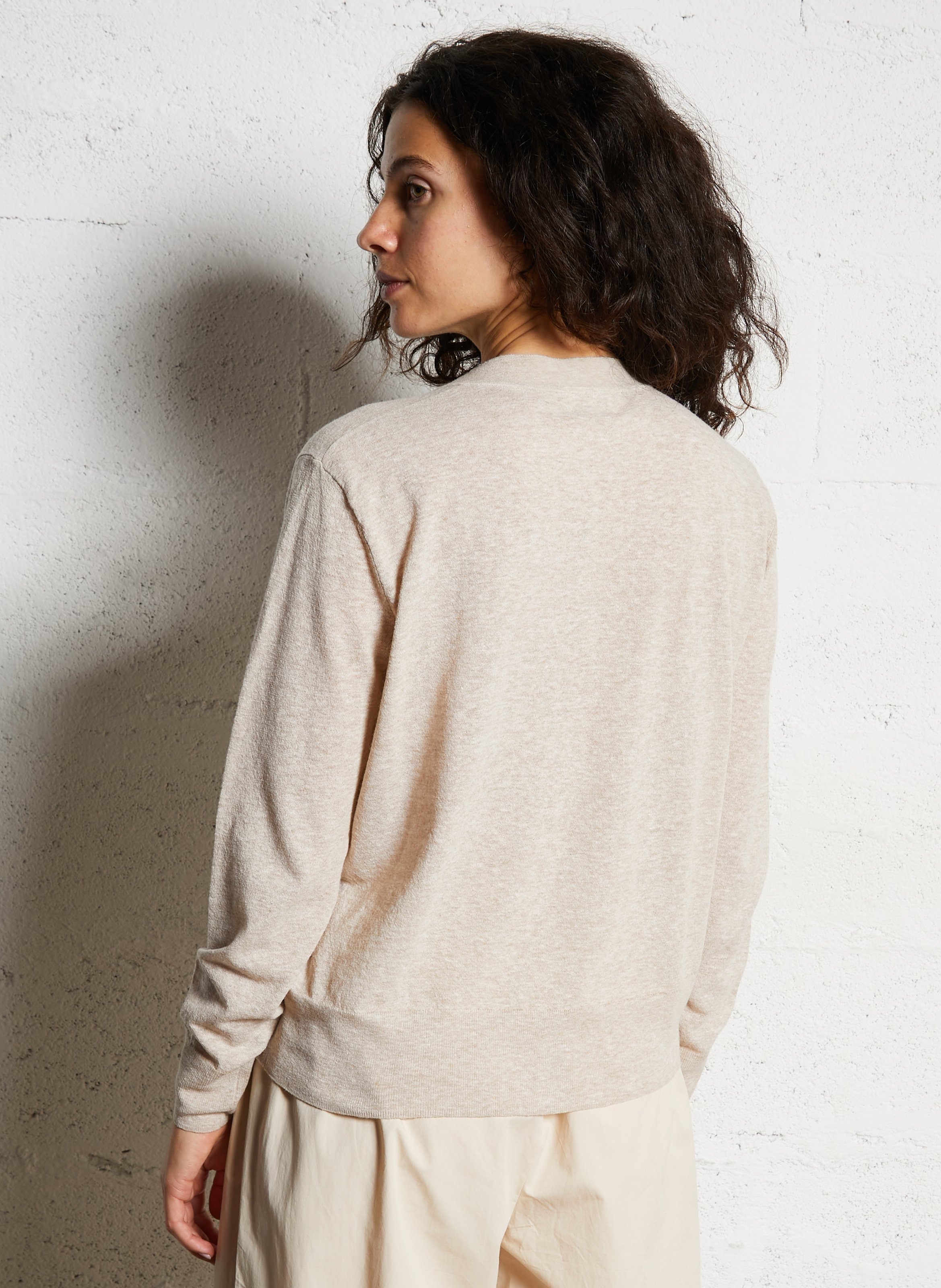 Rechte Mao-kraag vest JC SOPHIE Beige