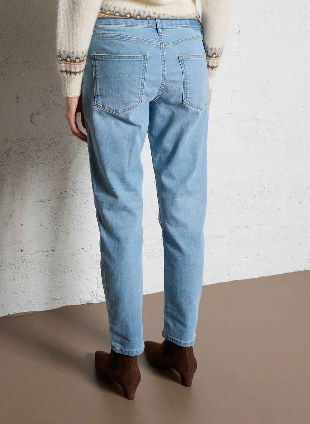 Jean slim en coton mélangé Bleu