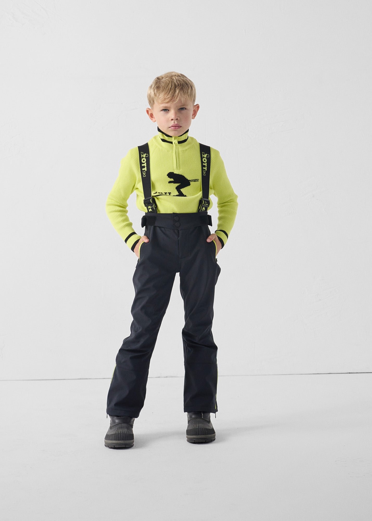 Ribbed high neck sweater JOTT Yellow