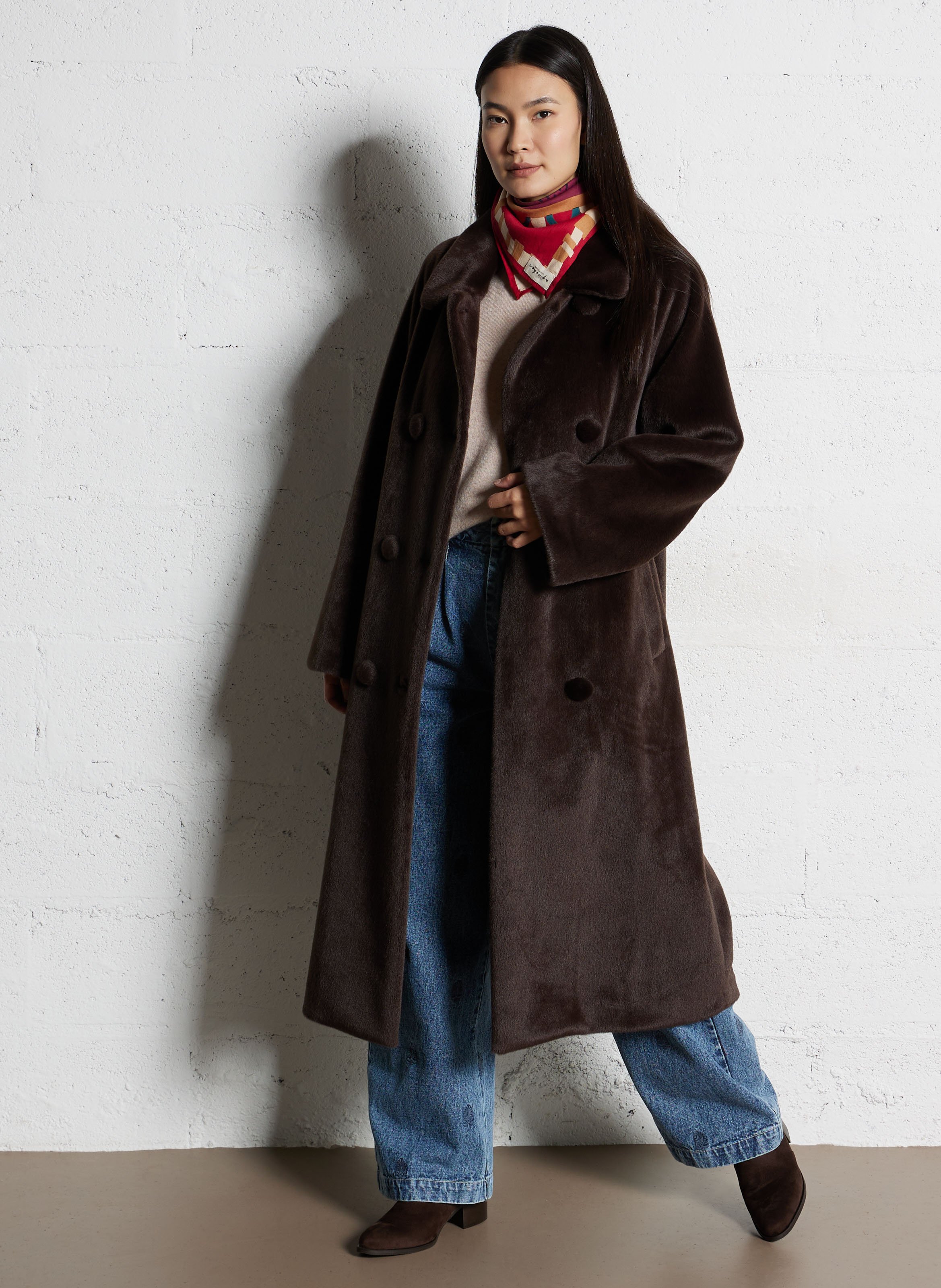 Bottines effet cuir velours JB MARTIN Marron