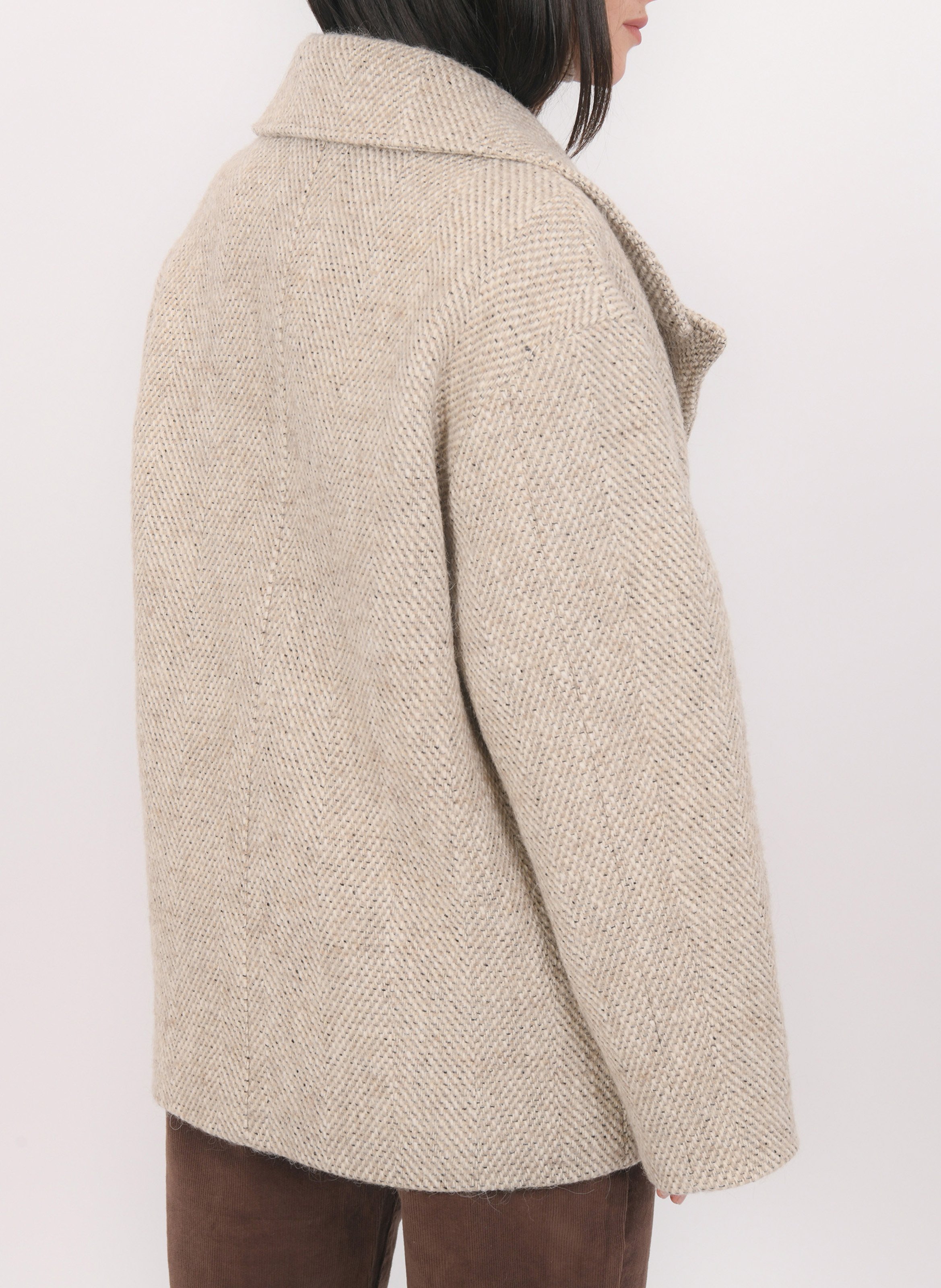 Cabas boutonné en maille chinée KOOKAI Beige