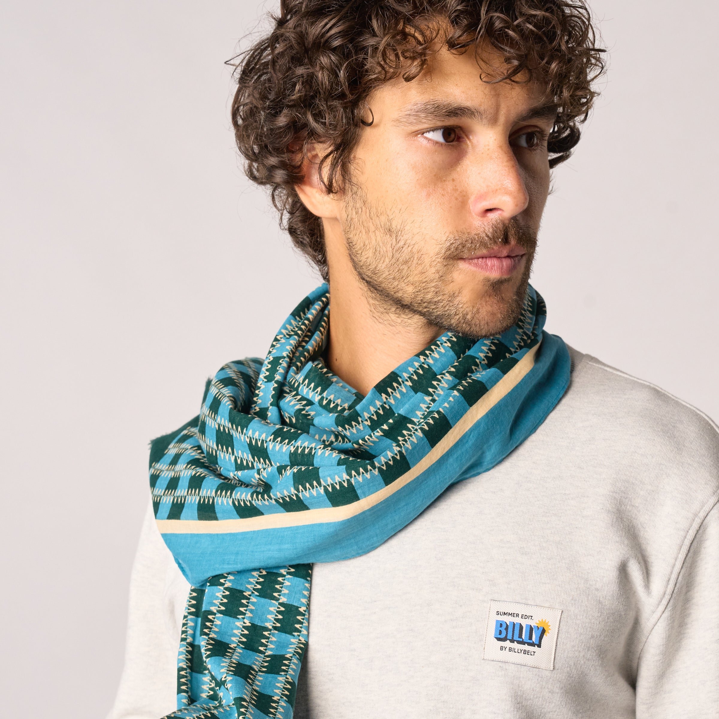 Organic cotton scarf BILLYBELT Blue