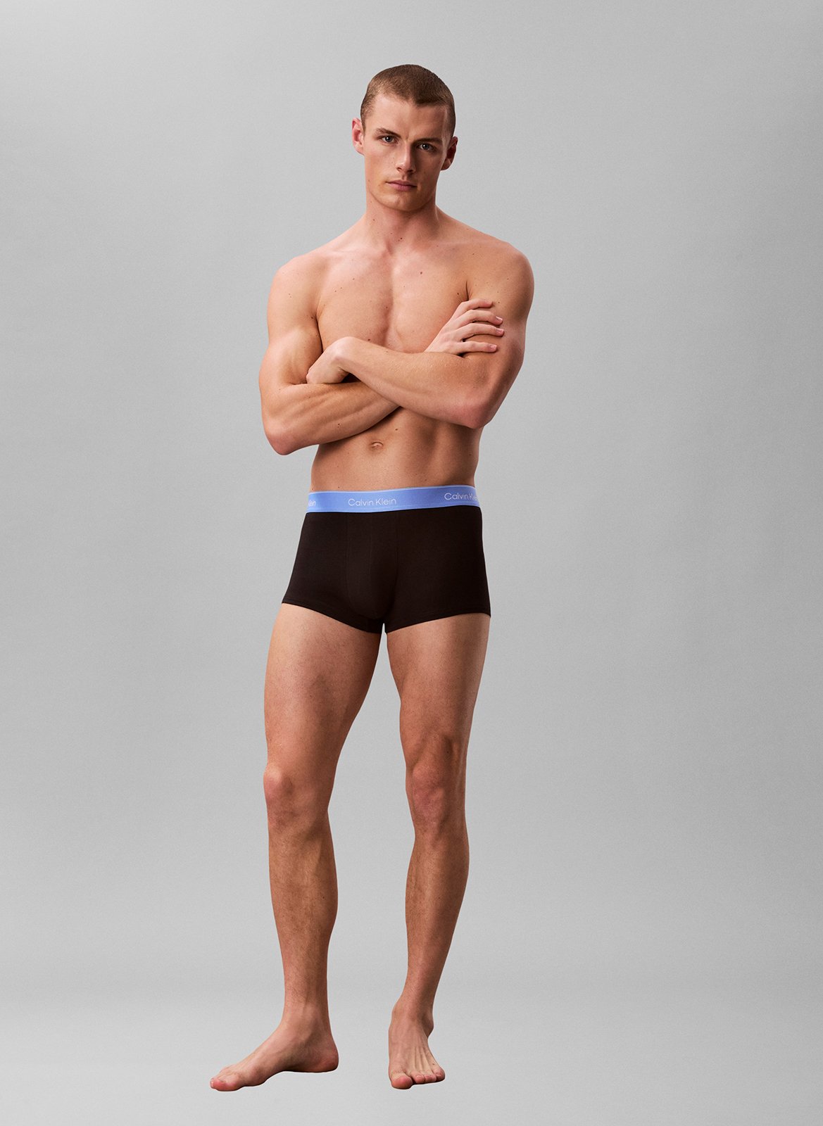 Set of 5 solid color boxer briefs in blended cotton CALVIN KLEIN UNDERWEAR Black