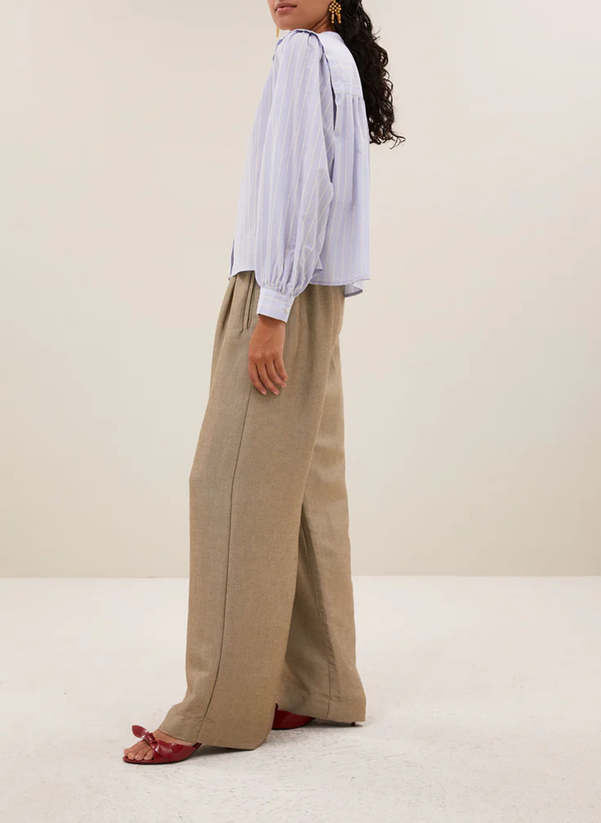 Gerades Hemd, gestreift Blau