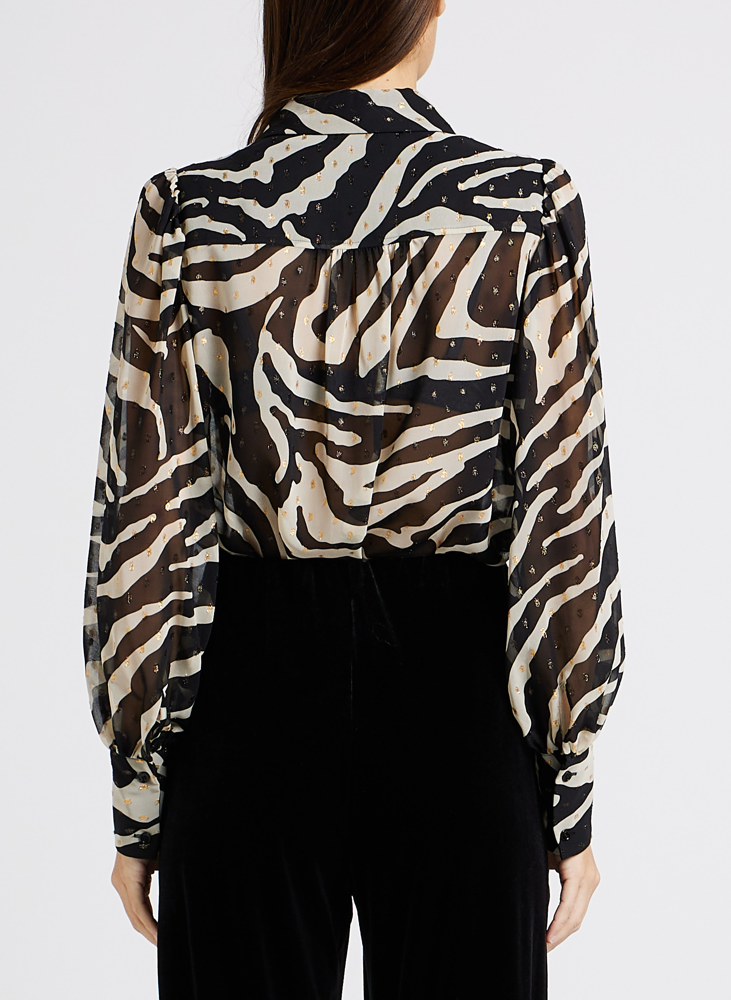 Gerade geschnittene Bluse mit klassischem Kragen und Print MAX&Co. Mehrfarbig