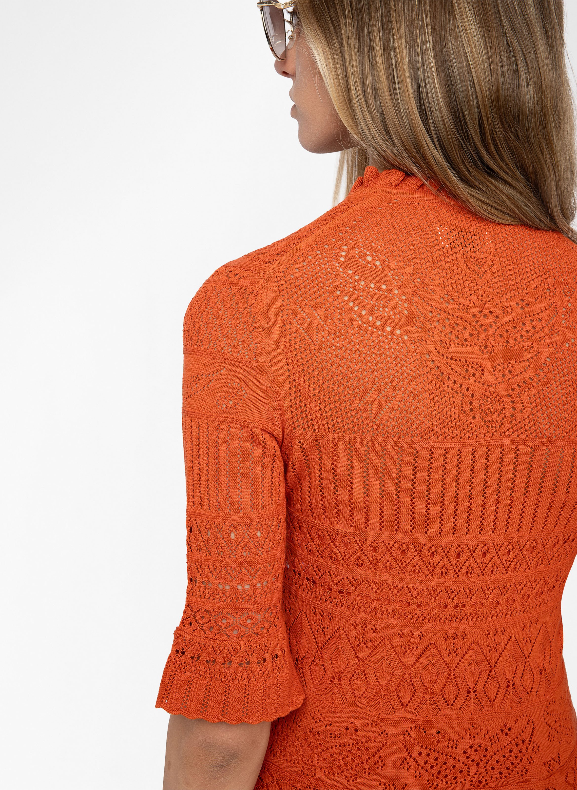 Robe courte en maille pointelle ZADIG&VOLTAIRE Orange