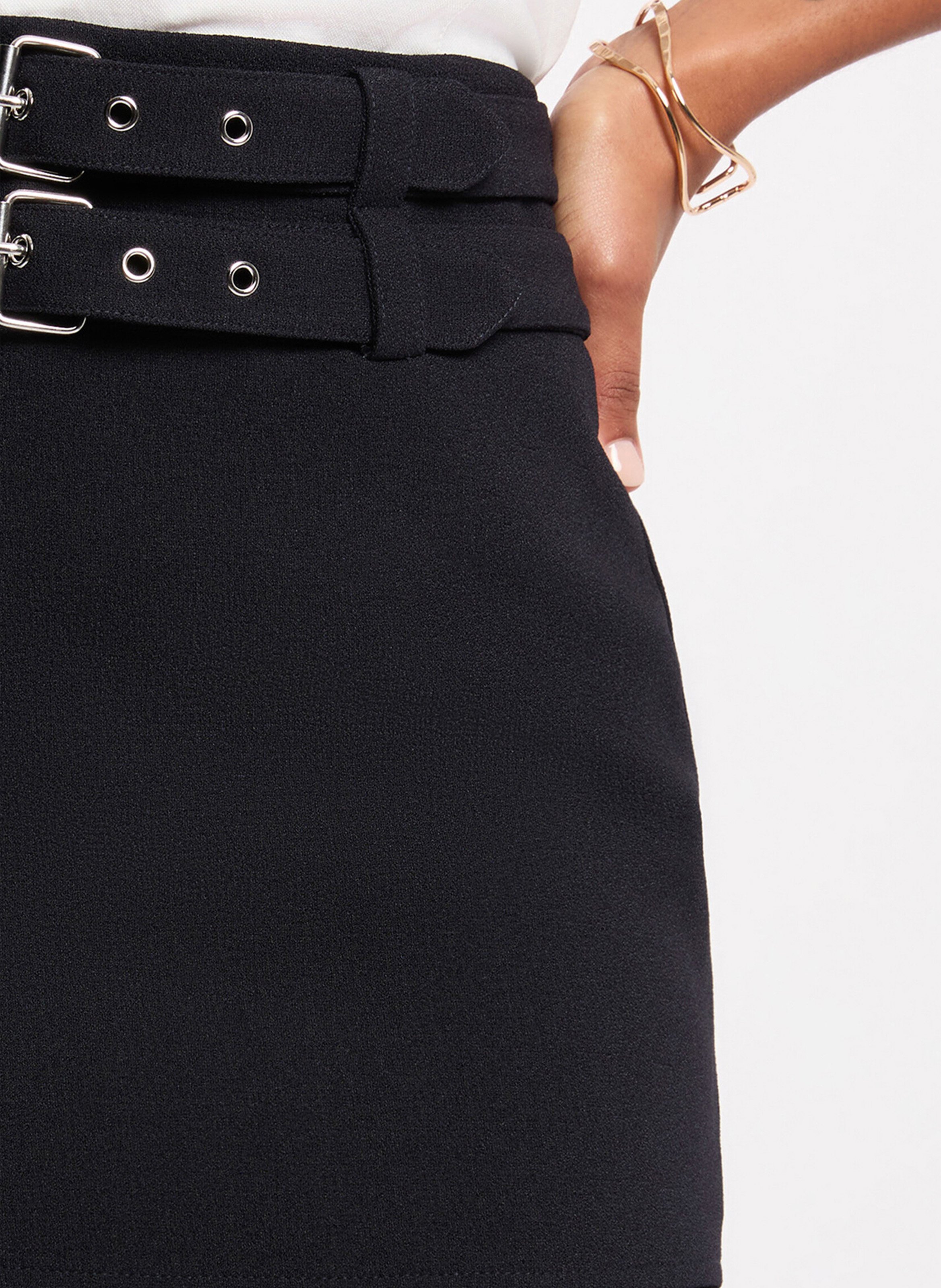 Jupe courte plissée en polyester recyclé mélangé MORGAN Bleu