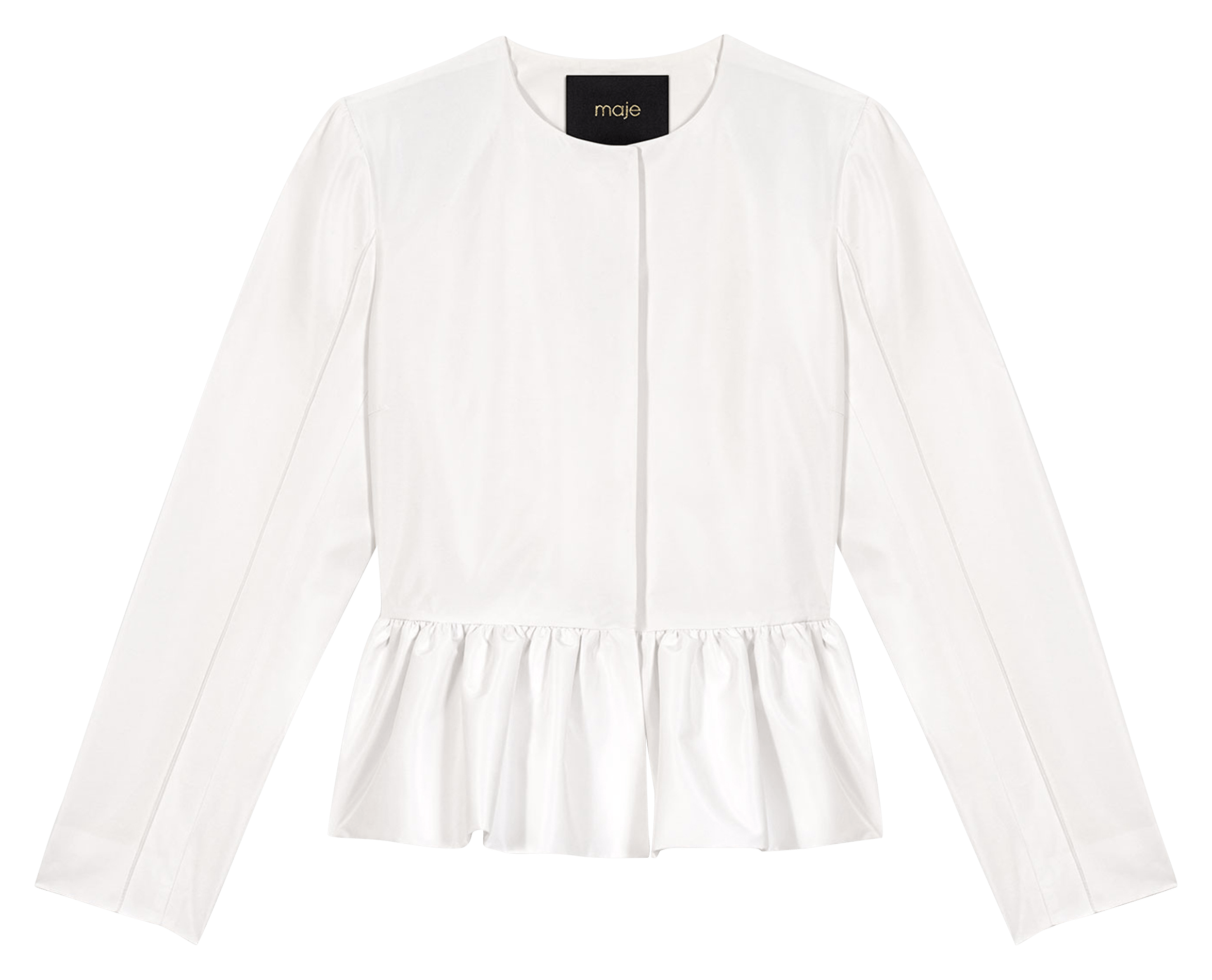 Veste courte évasée col rond MAJE Blanc