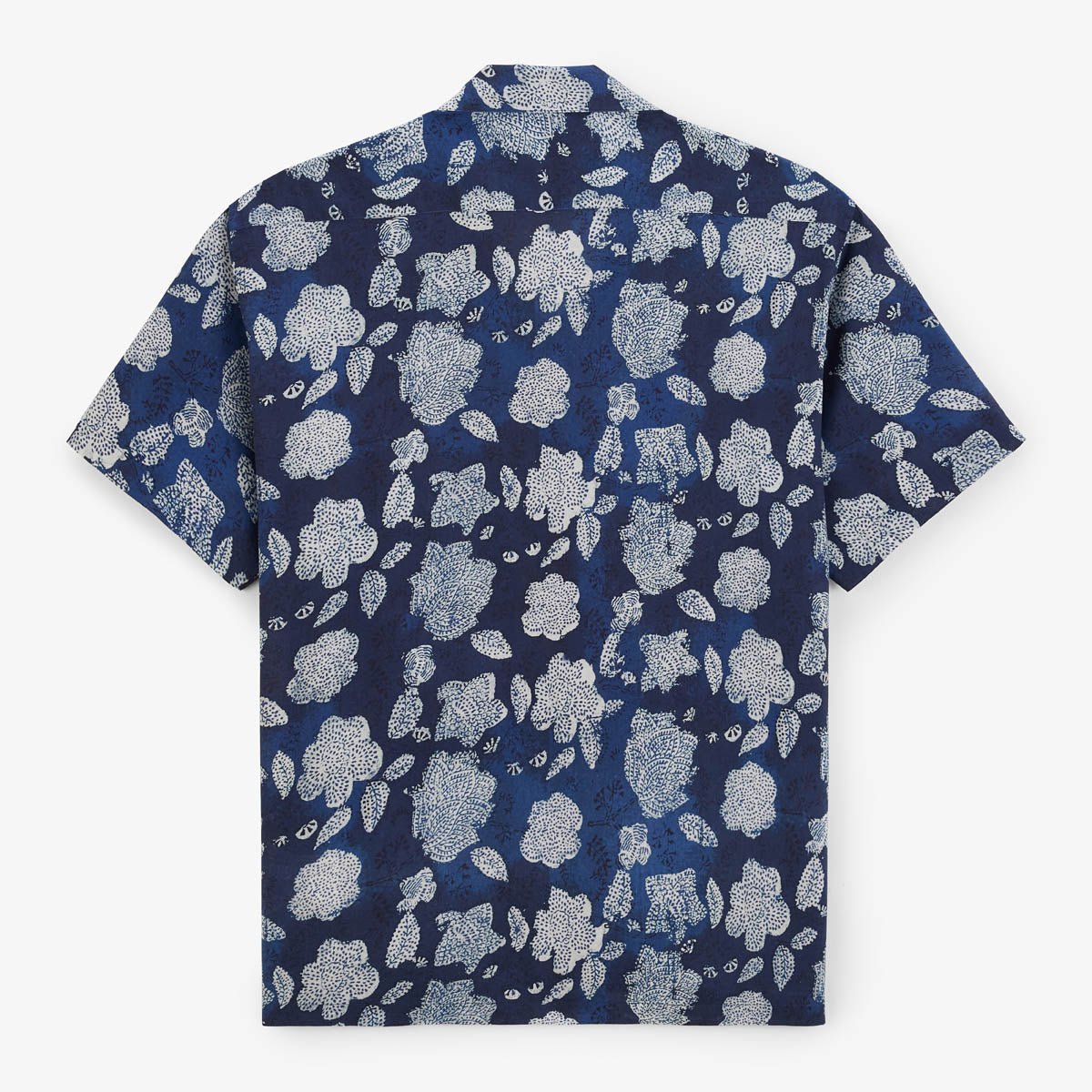 Short-sleeved floral print cotton shirt SERGE BLANCO Blue