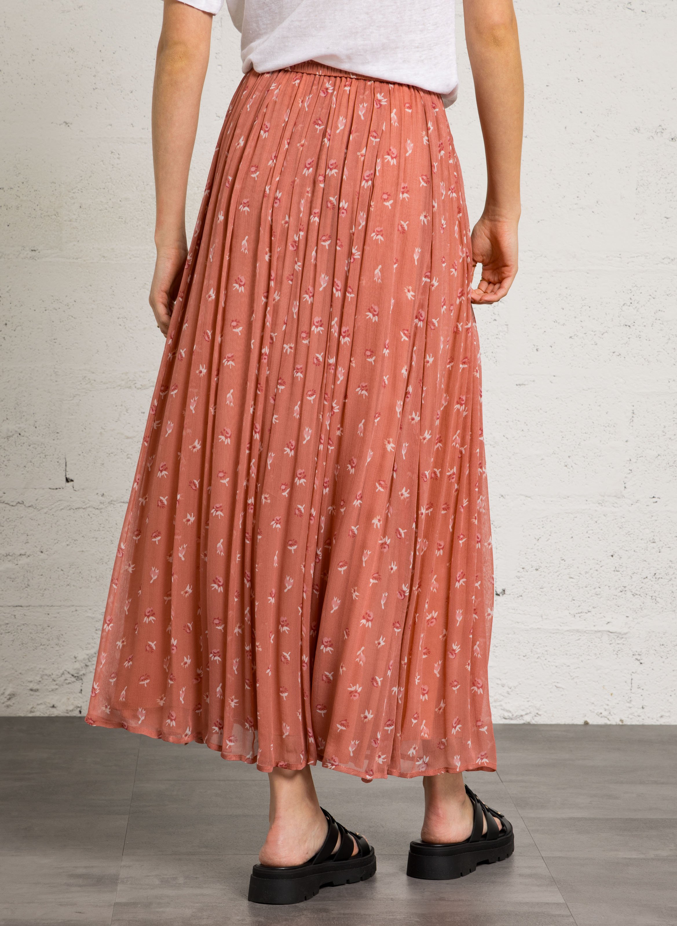 Long printed skirt DES PETITS HAUTS Pink