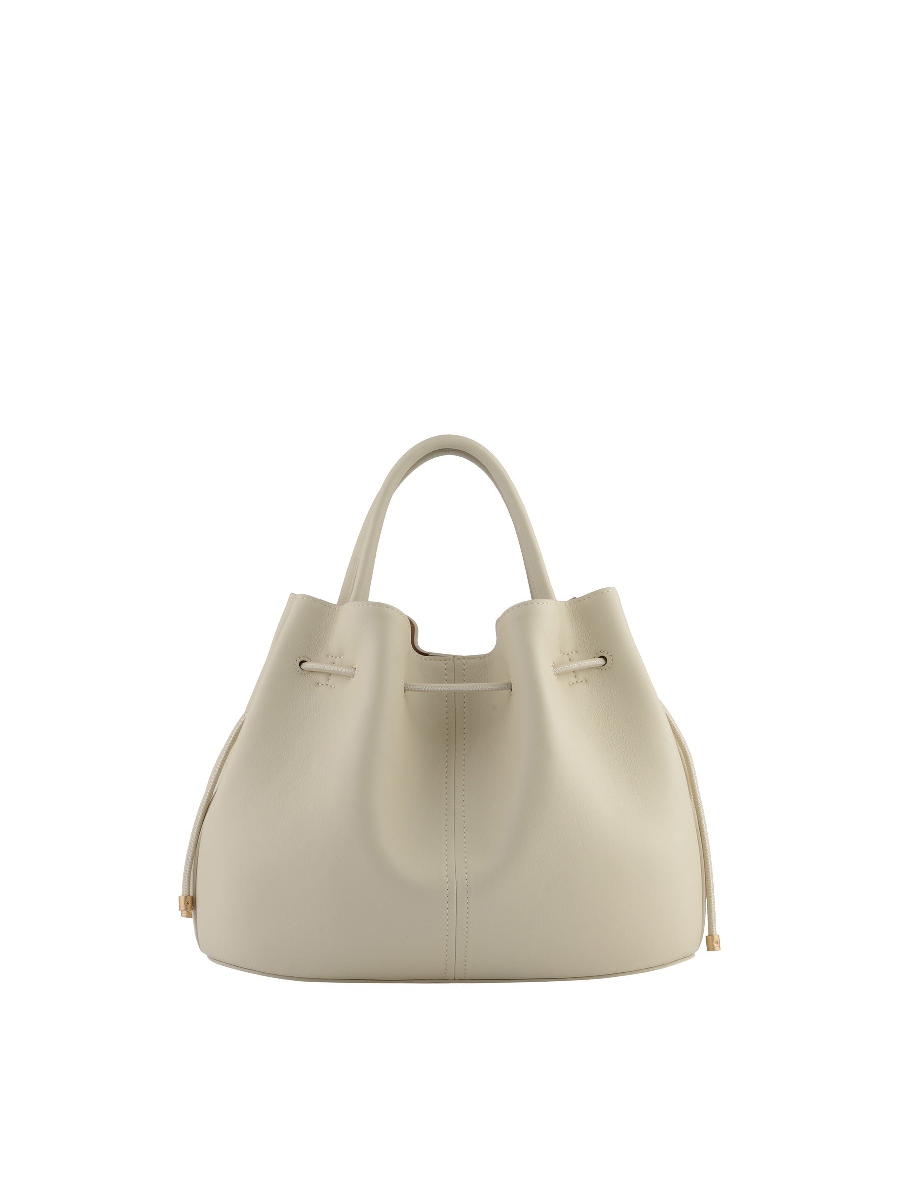 Calfskin leather handbag POURCHET Beige