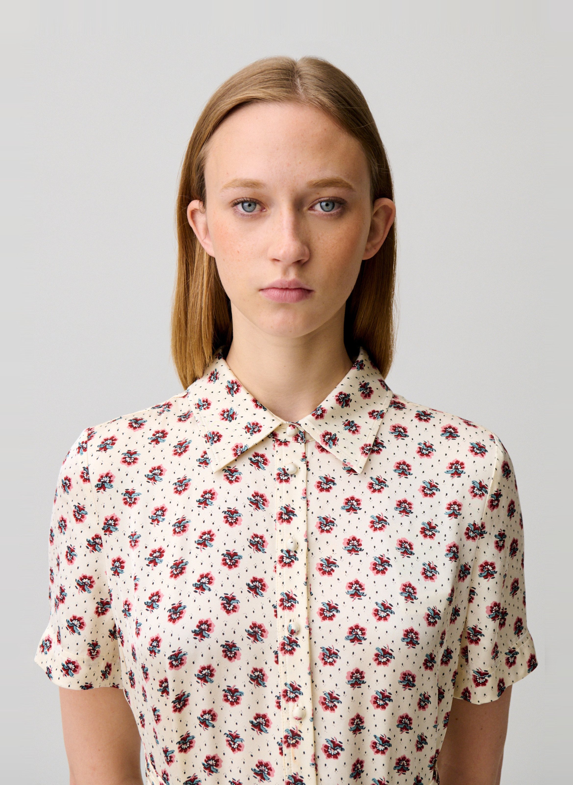 Robe midi drapée à motif CLAUDIE PIERLOT Multicolore