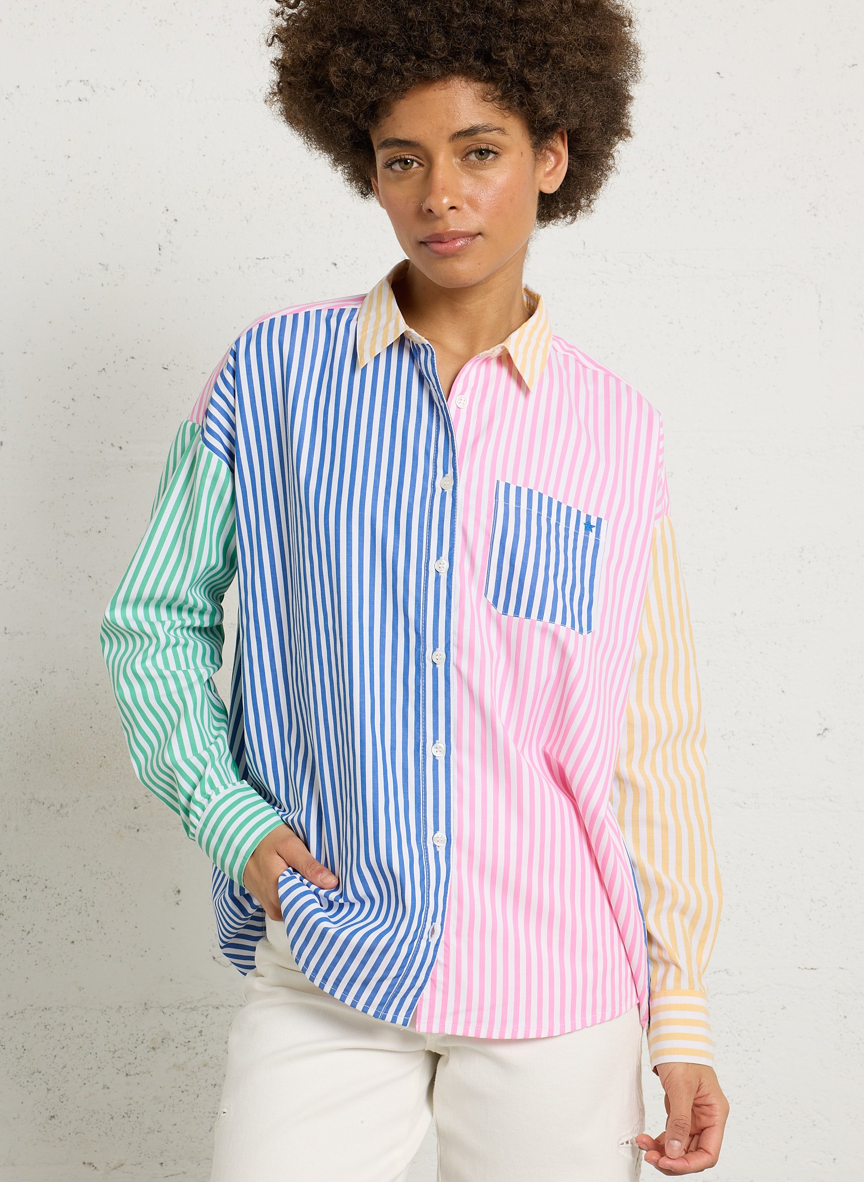 Classic Striped Straight-Cut Shirt LA PETITE ETOILE Multicolored