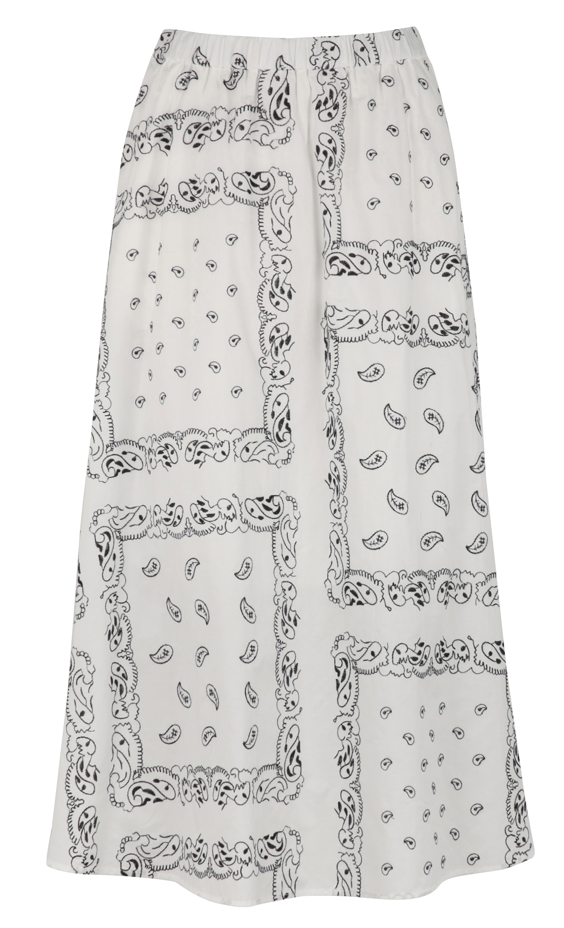 Jupe longue évasée à motifs brodés MAX MARA WEEK END Blanc