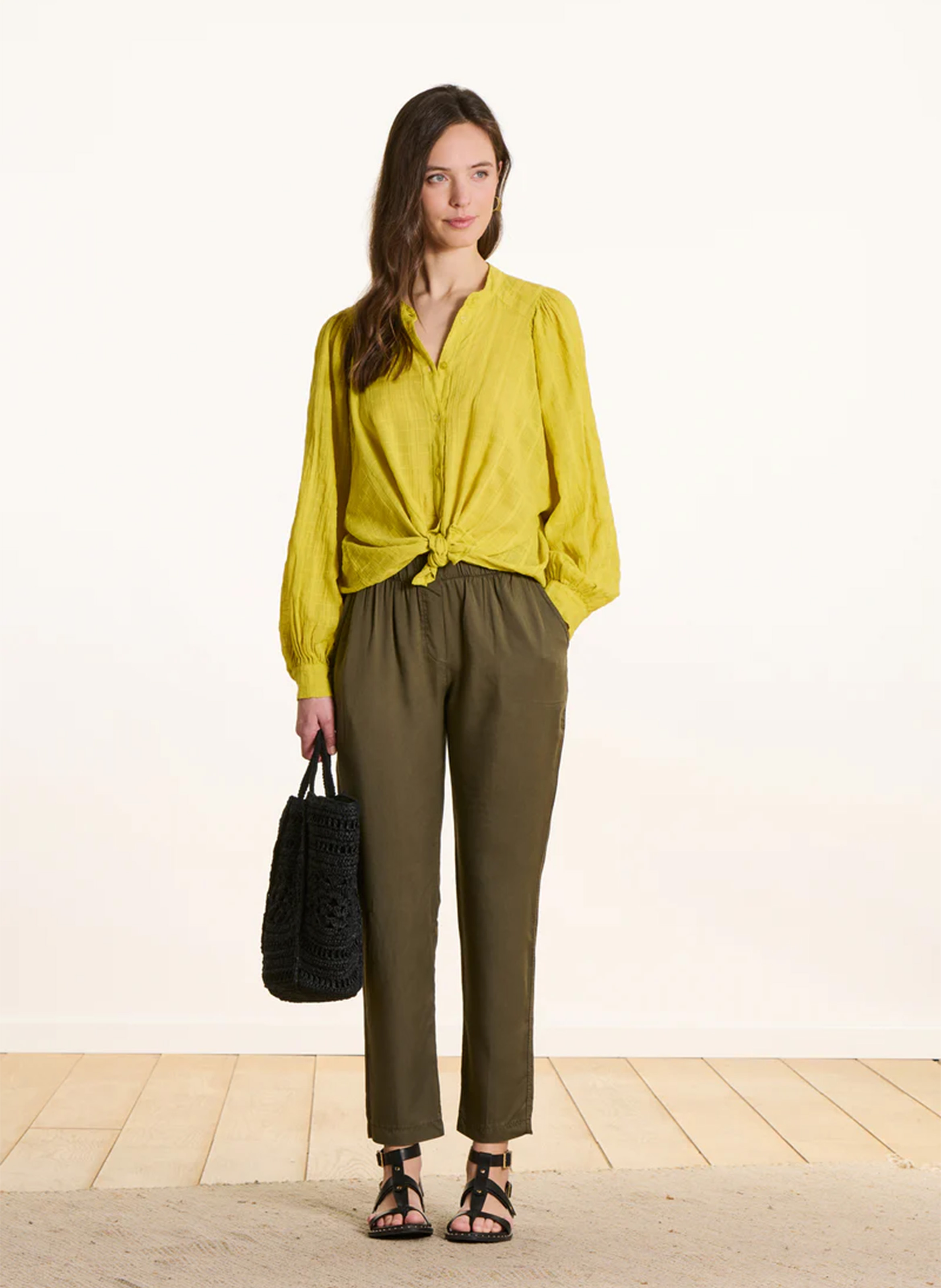 Rechte 7/8-broek Groen