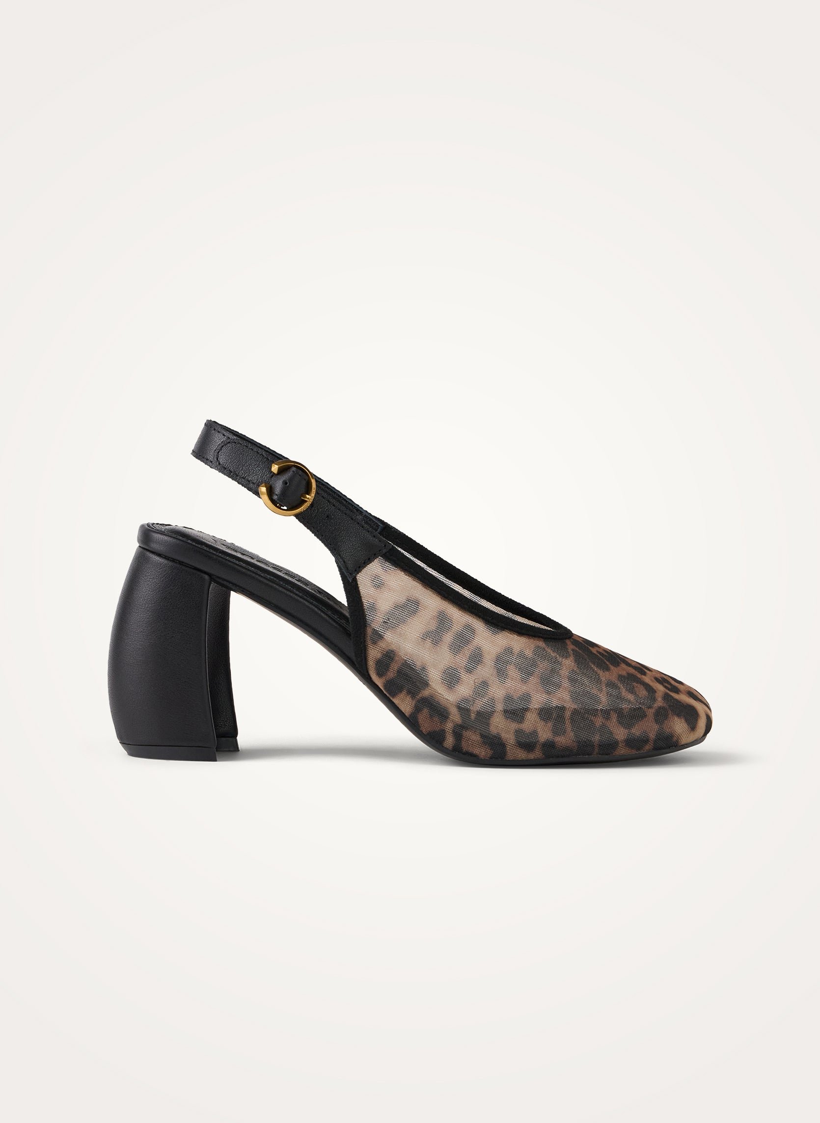 Escarpins slingback en cuir effet métallisé à talon demi-lune VANESSA WU