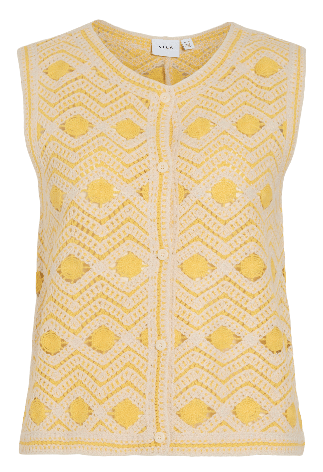 Gilet en crochet à motifs VILA Grey