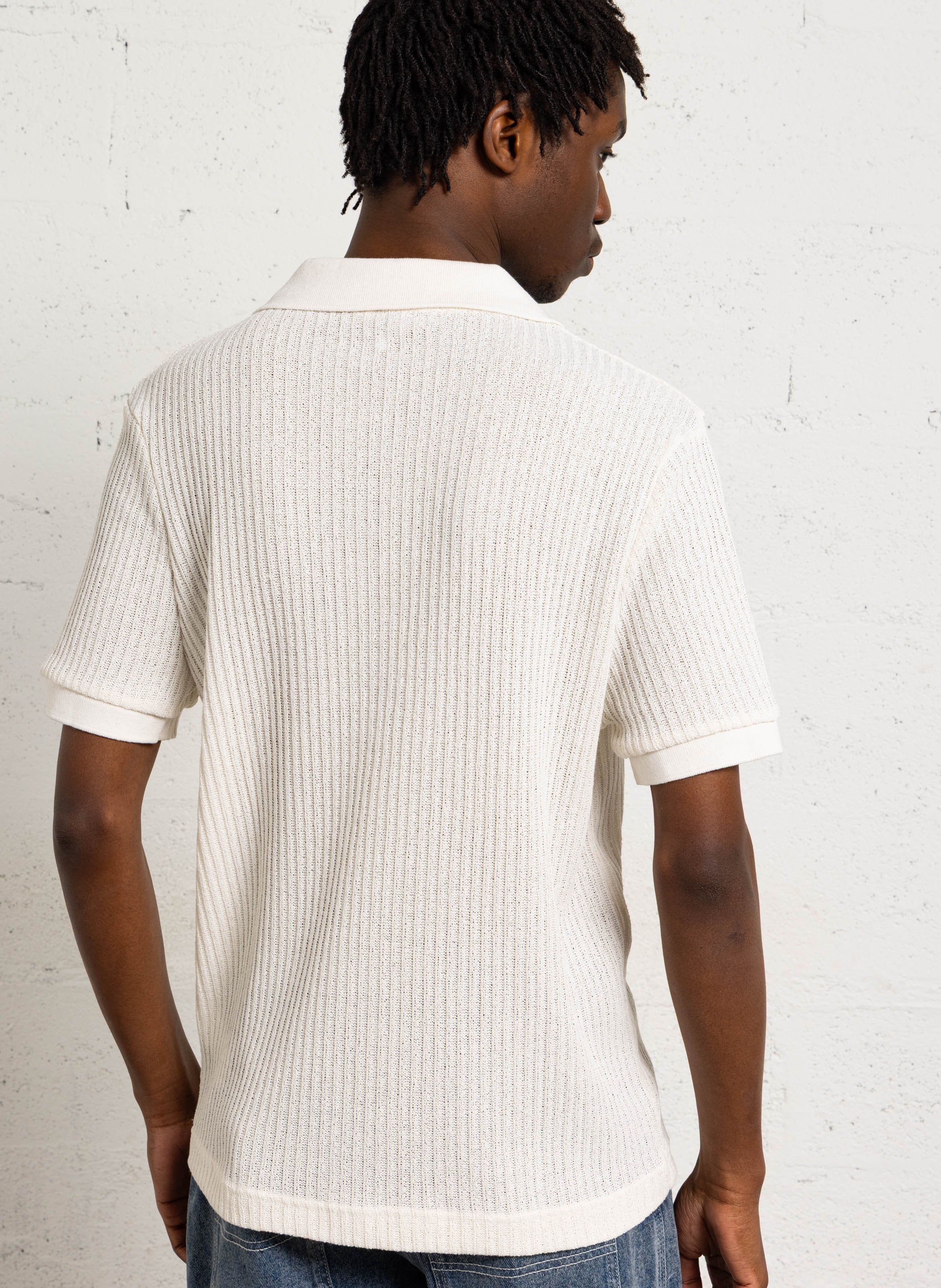 Kurzärmeliges Poloshirt aus Baumwolle AU PRINTEMPS PARIS Beige