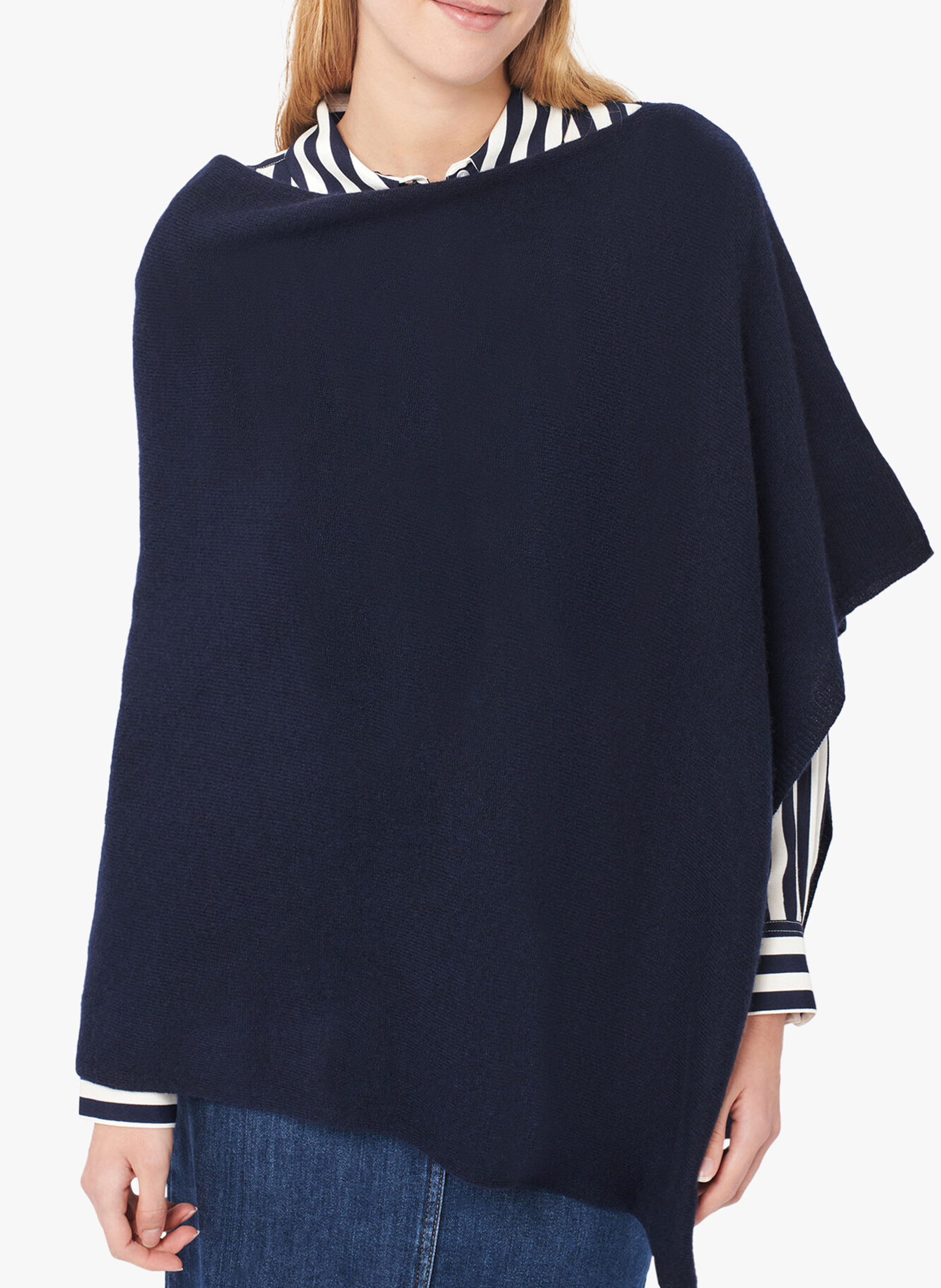 Poncho en cachemire CAROLL Bleu