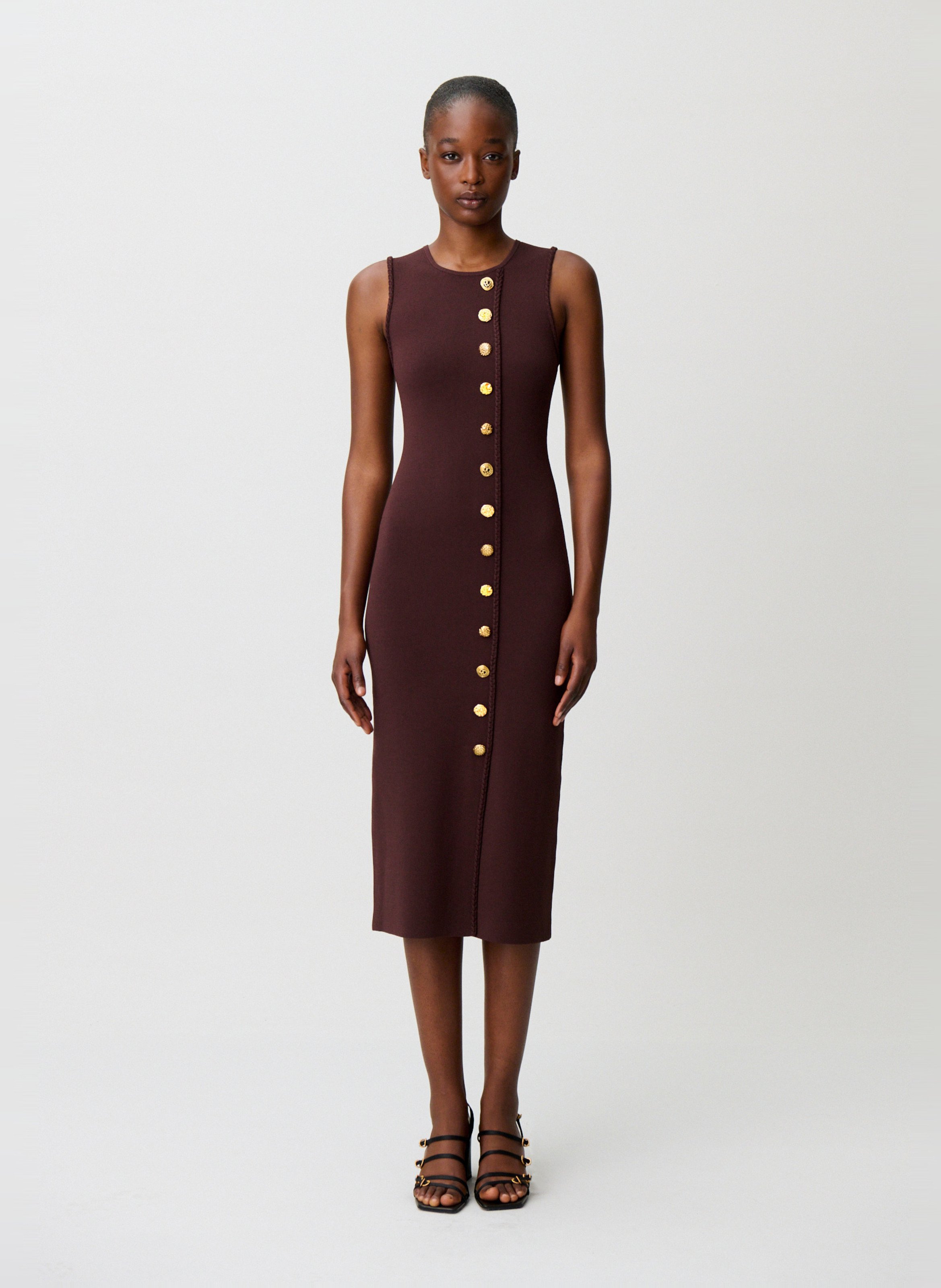 Long fitted dress CLAUDIE PIERLOT Brown