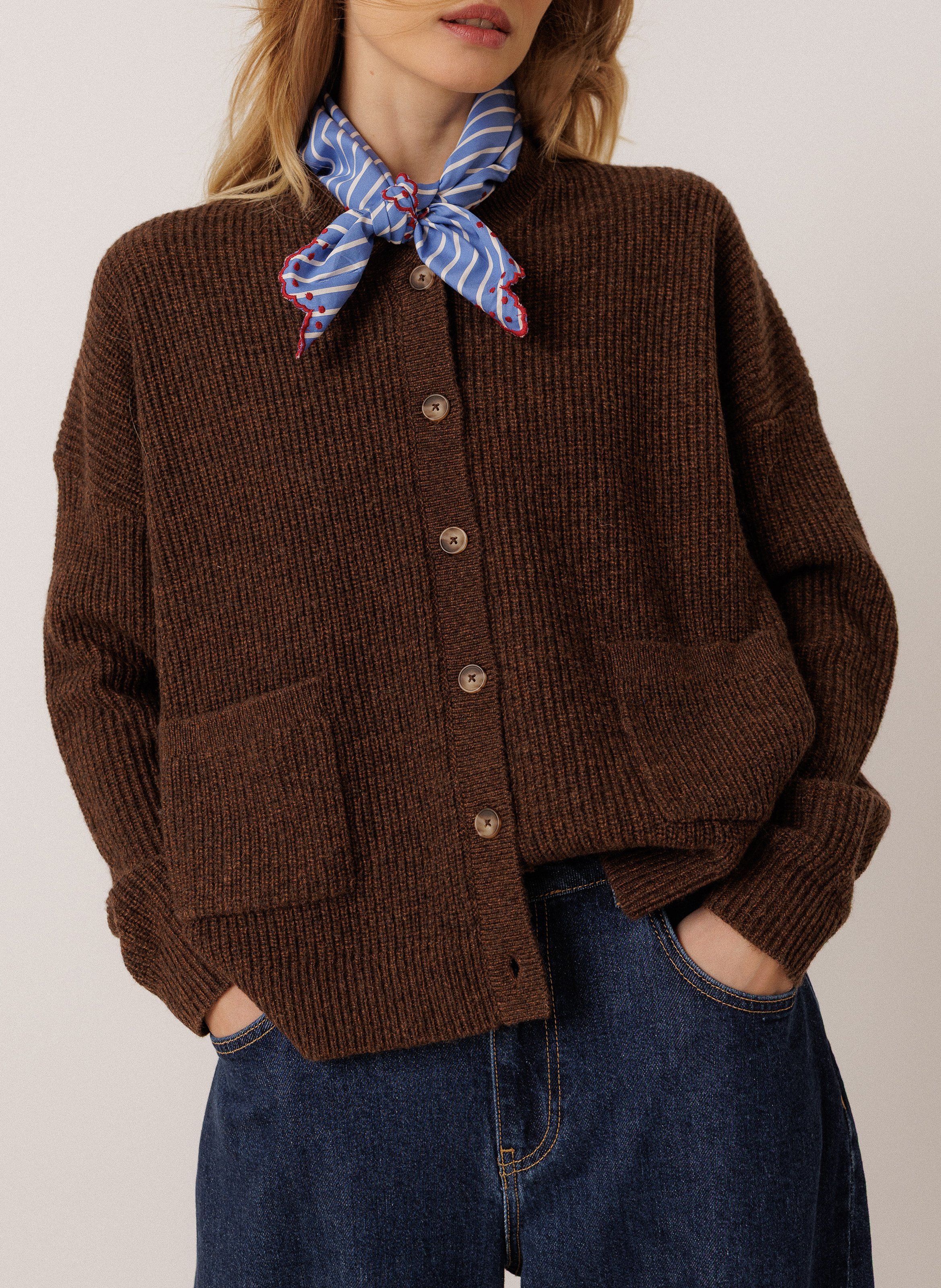 Cotton scarf INDI & COLD Blue