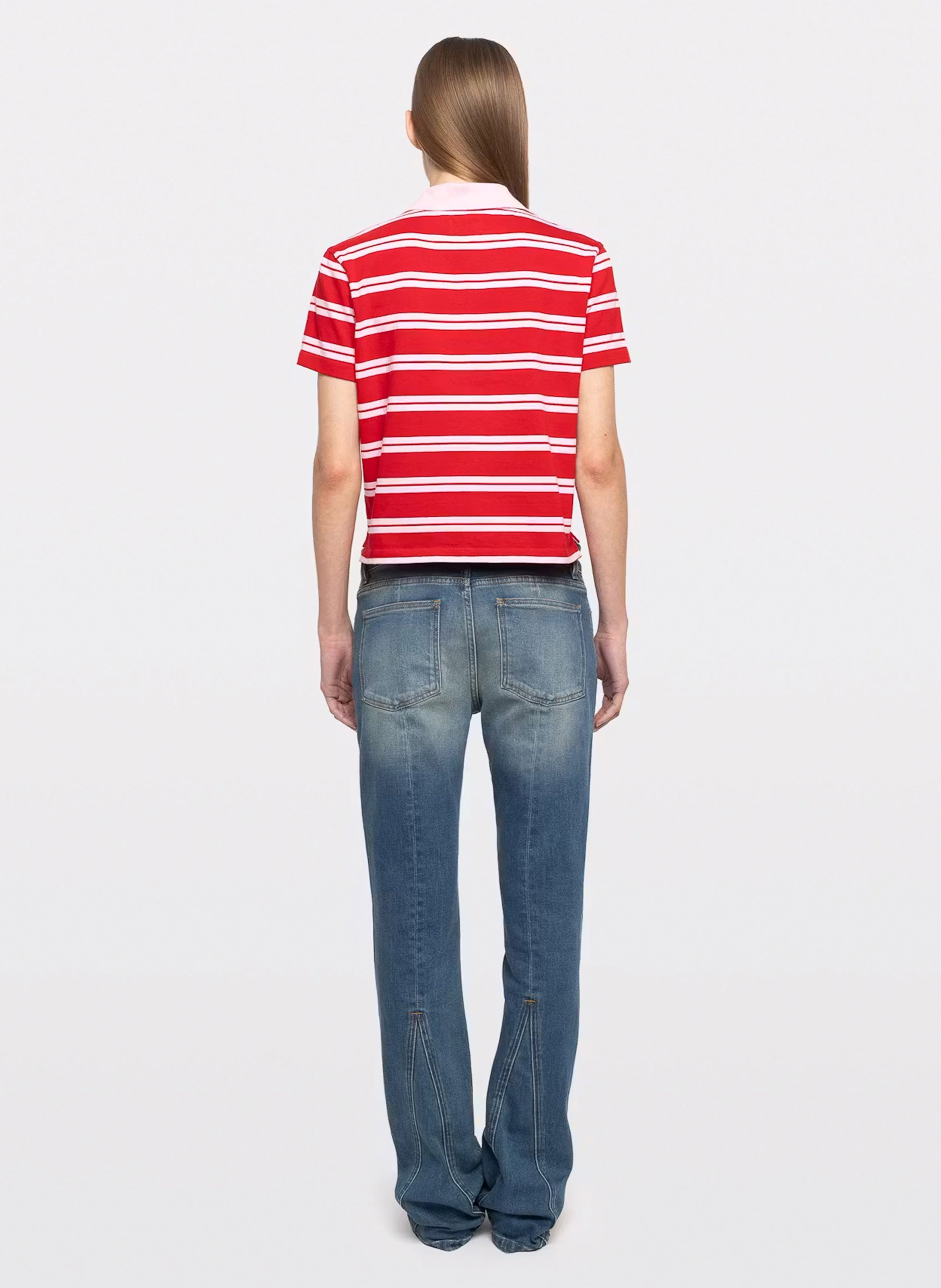 Polo droit en coton rayé ZADIG&VOLTAIRE Rouge
