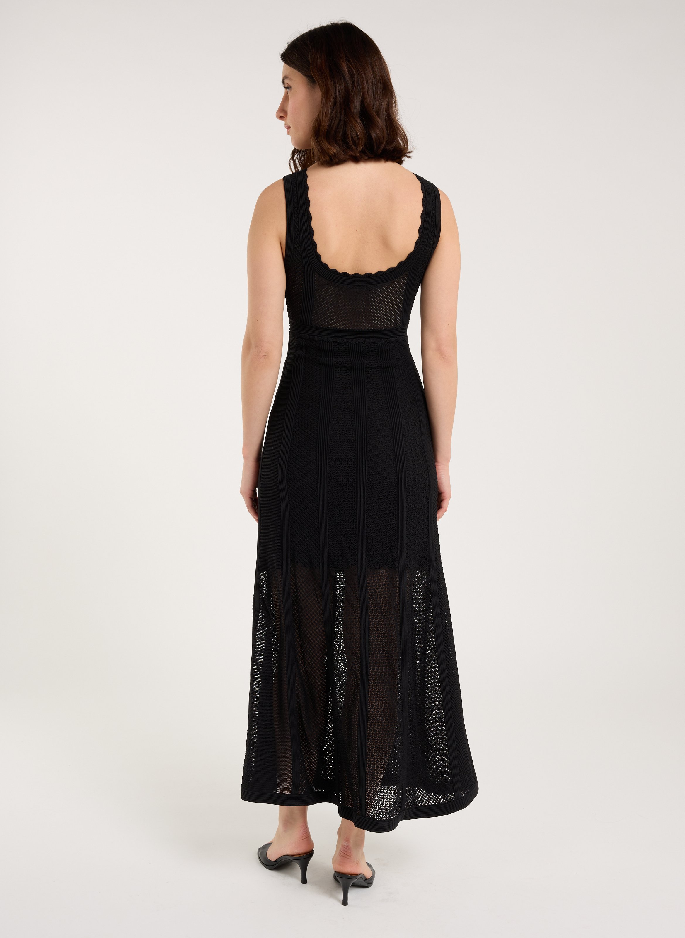 Long round-neck knit dress SAISON 1865 Black