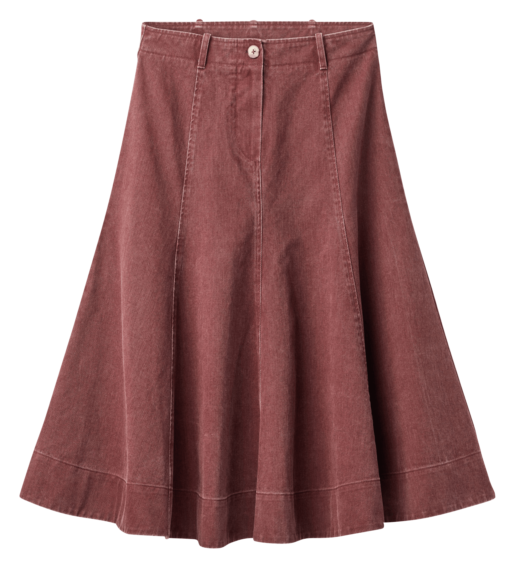 Wijd uitlopende midi-rok in effen kleur PROJECT-AJ117 Rood