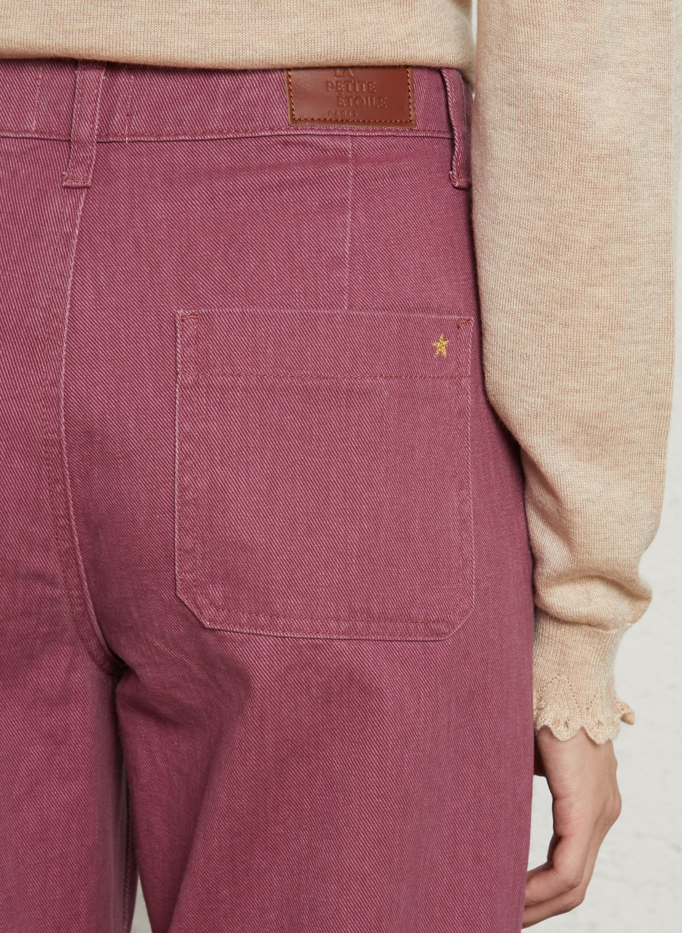 Gerade Hose mit weiten Beinen aus Baumwolle LA PETITE ETOILE Rosa