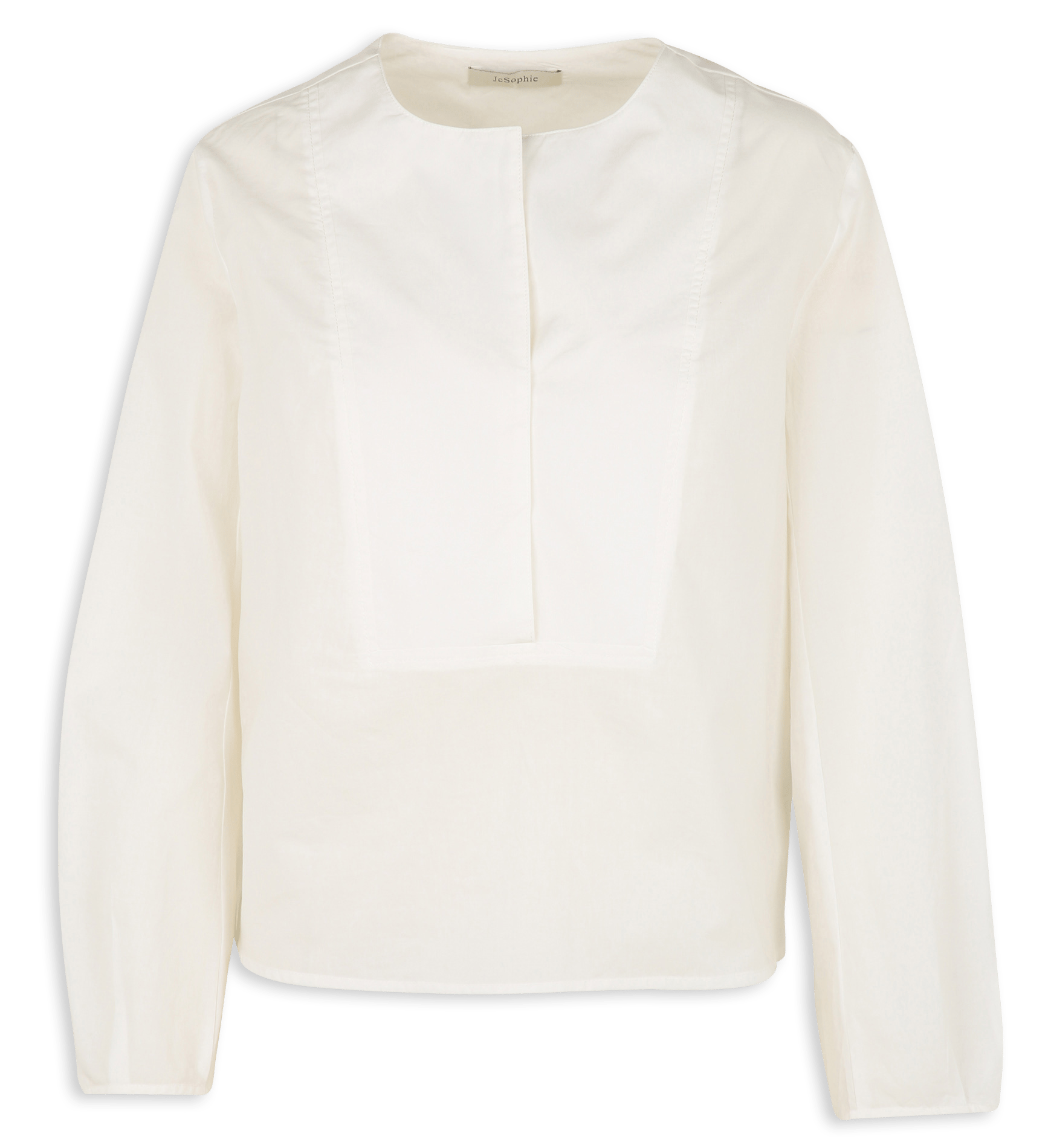 Blouse oversize col tunisien en coton JC SOPHIE Blanc